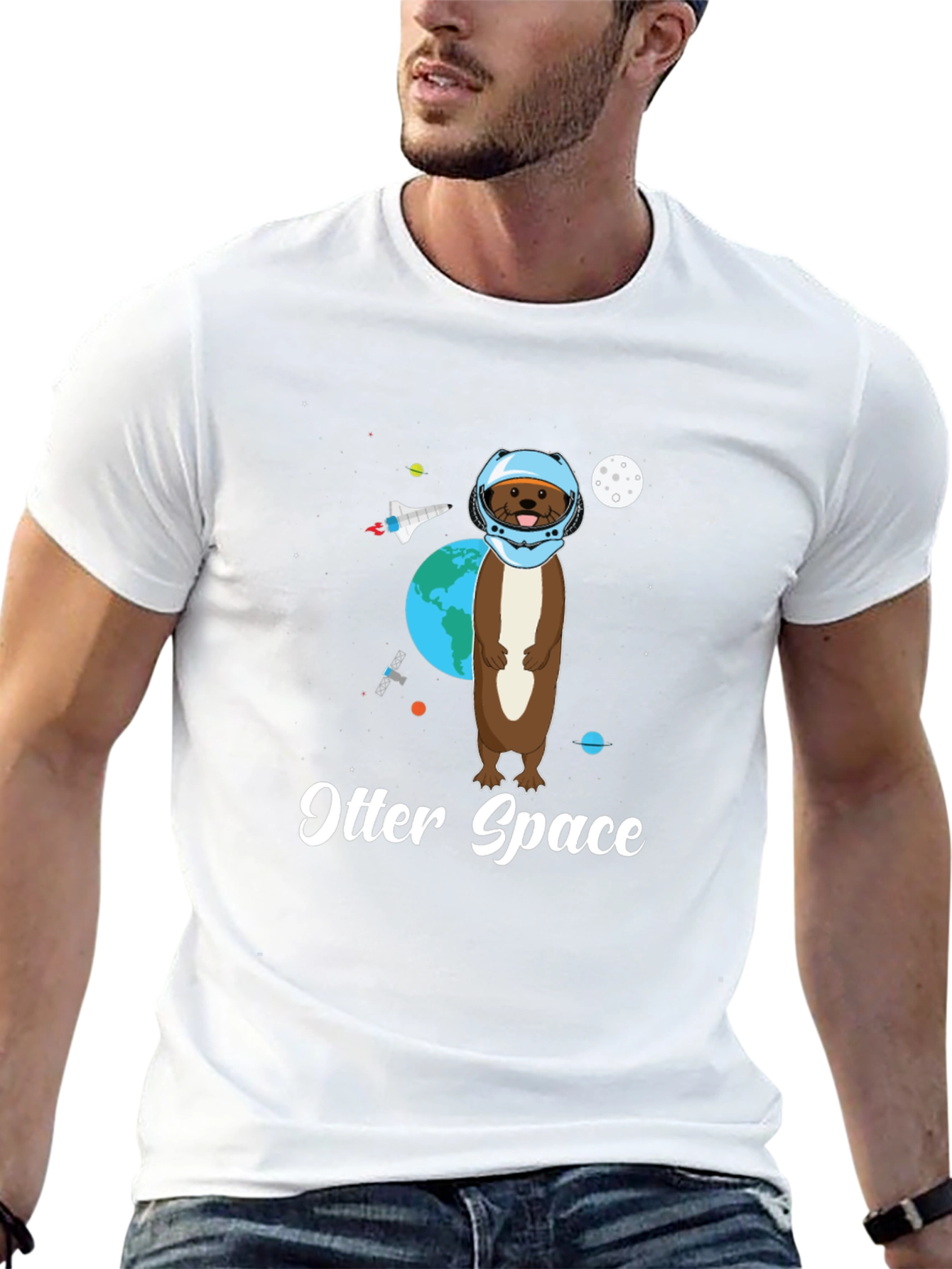 Otter Space Graphic Tee - Funny Astronaut Design