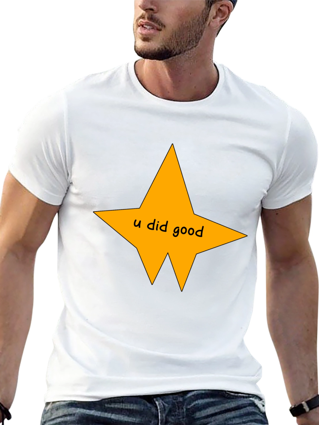 U Did Good Star Black T-Shirt - Motivational Tee