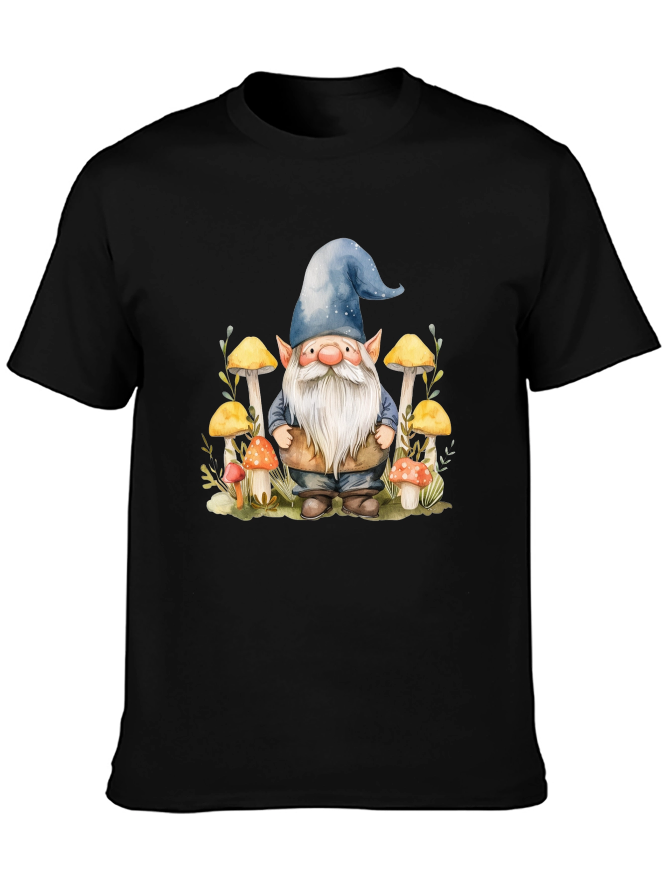 Gnome & Mushroom Black T-Shirt