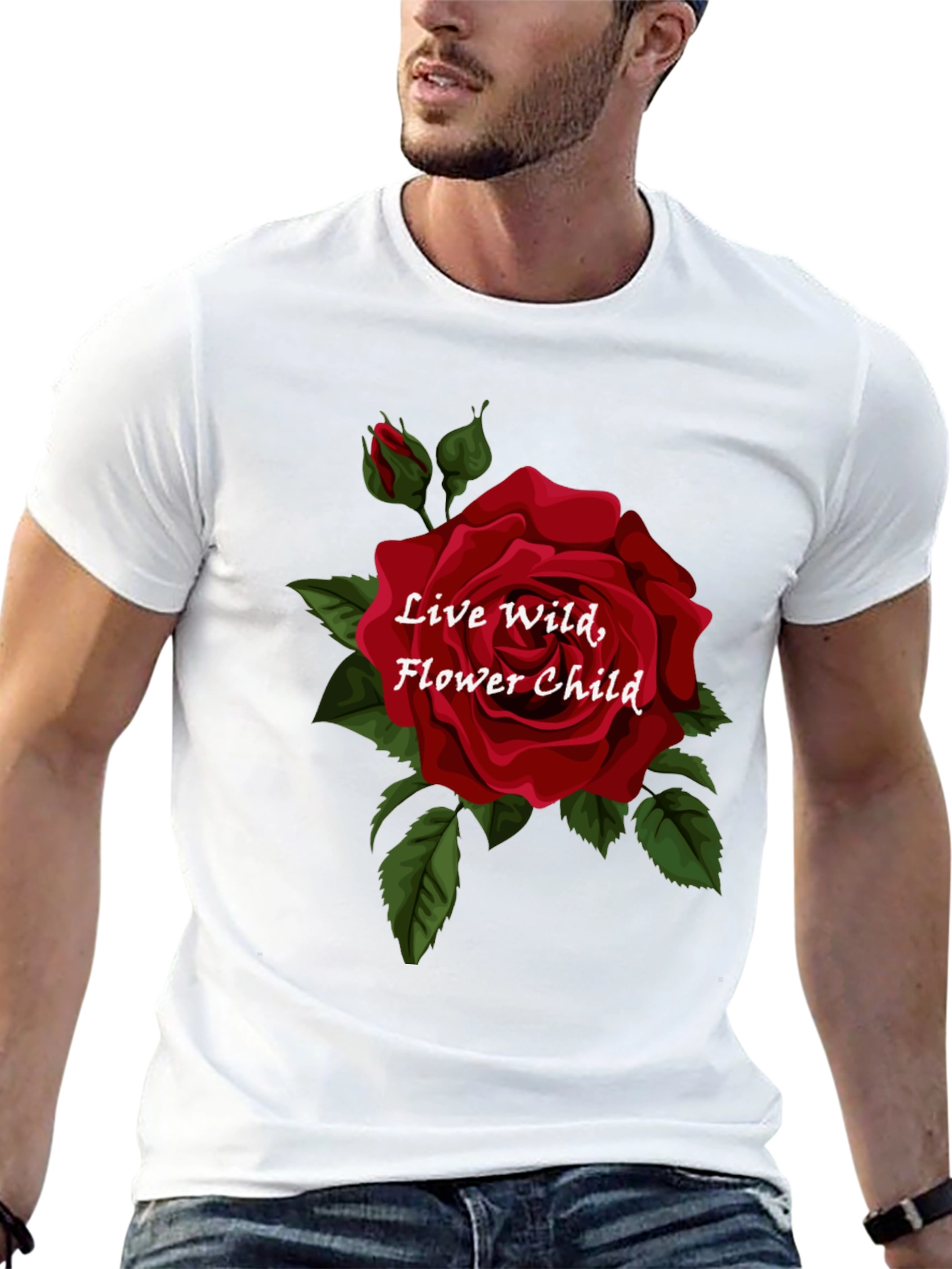 Live Wild Flower Child Graphic Tee - Black