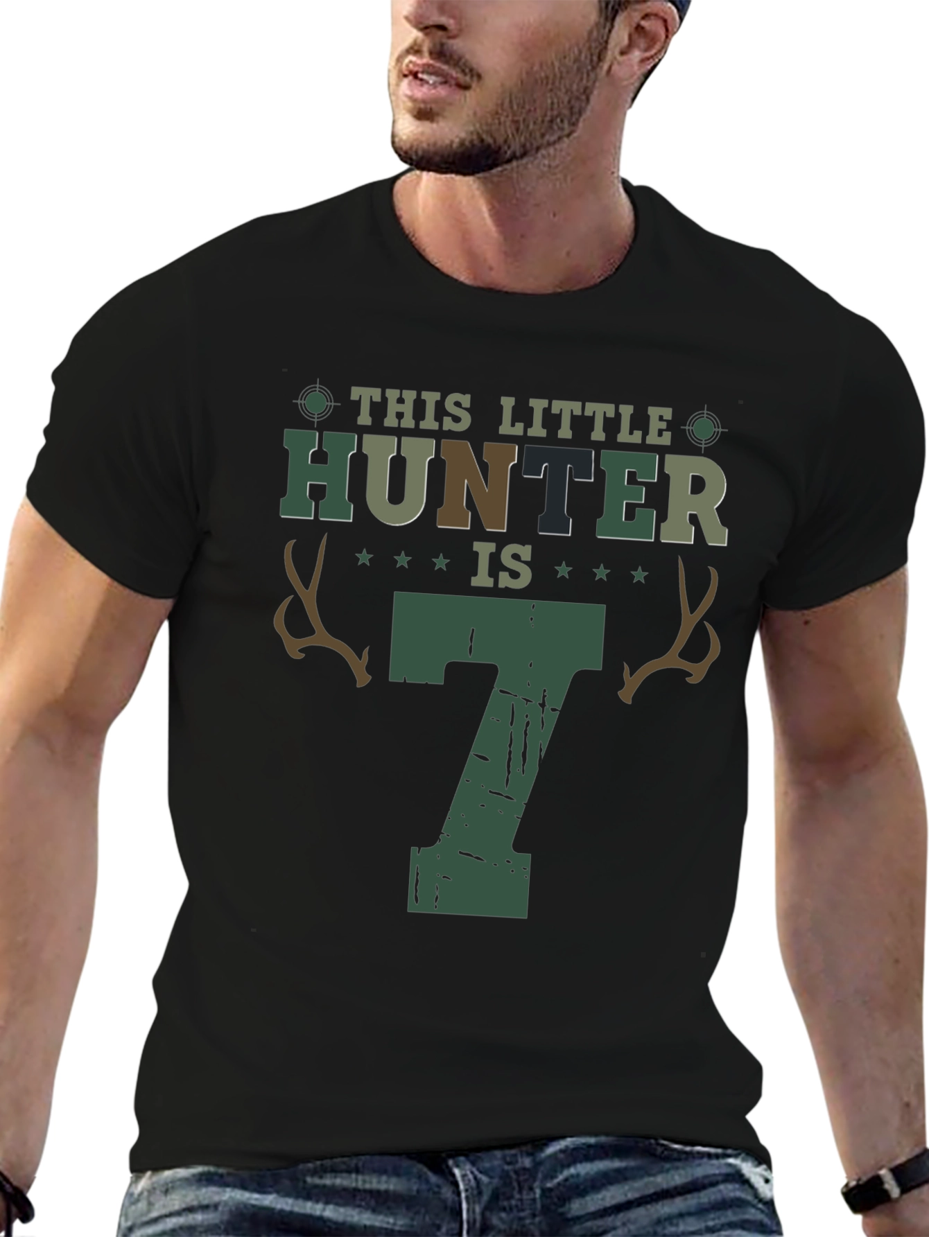 Little Hunter 7th Birthday T-Shirt - Cute Kids Apparel