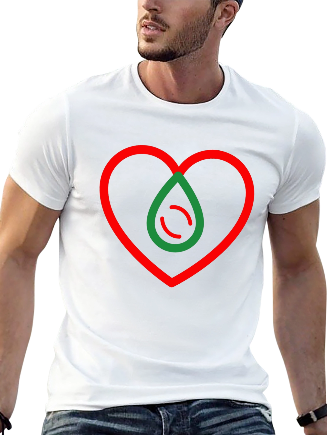 Heart Drop Graphic T-Shirt - Modern Design