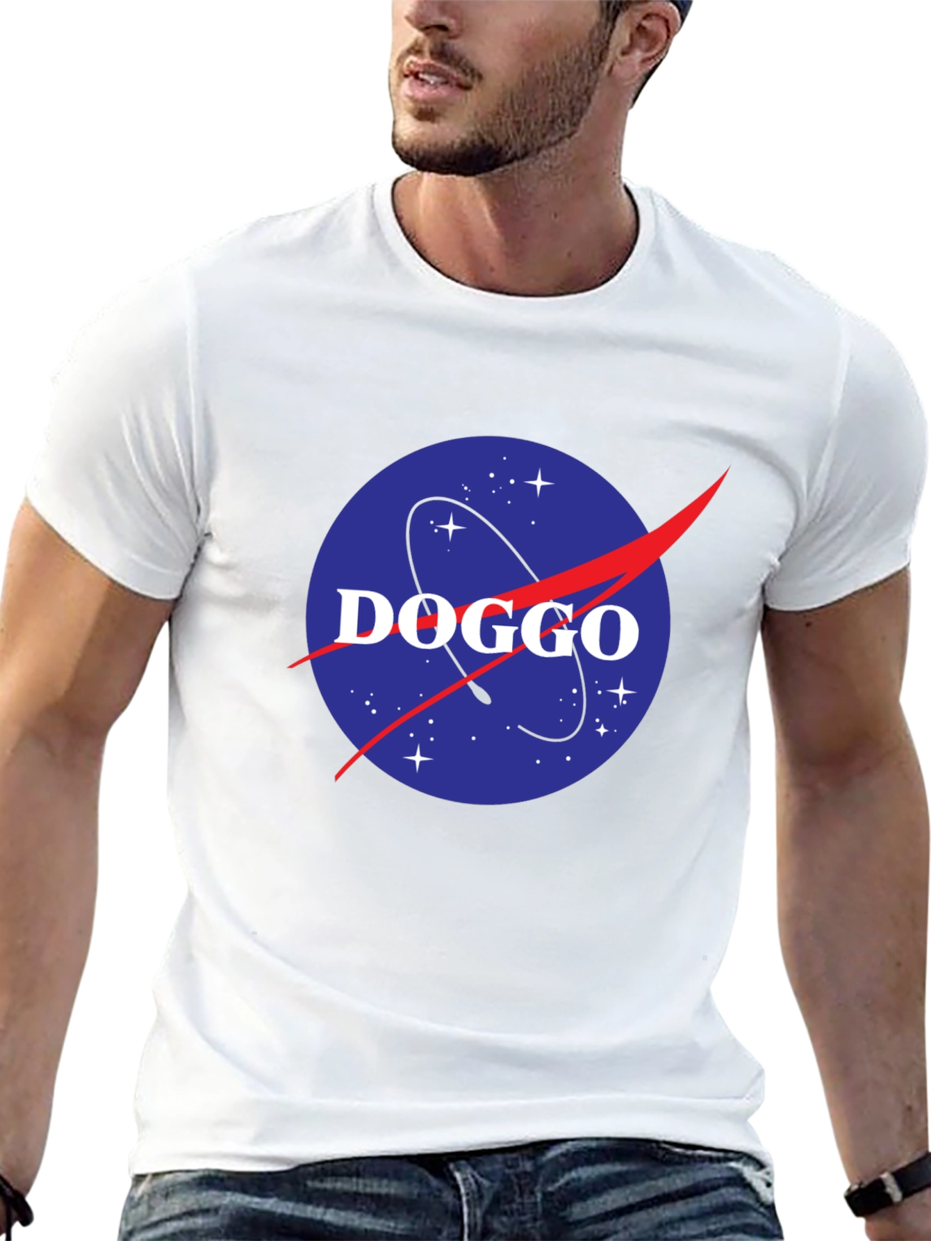 DOGGO NASA Inspired Black T-Shirt