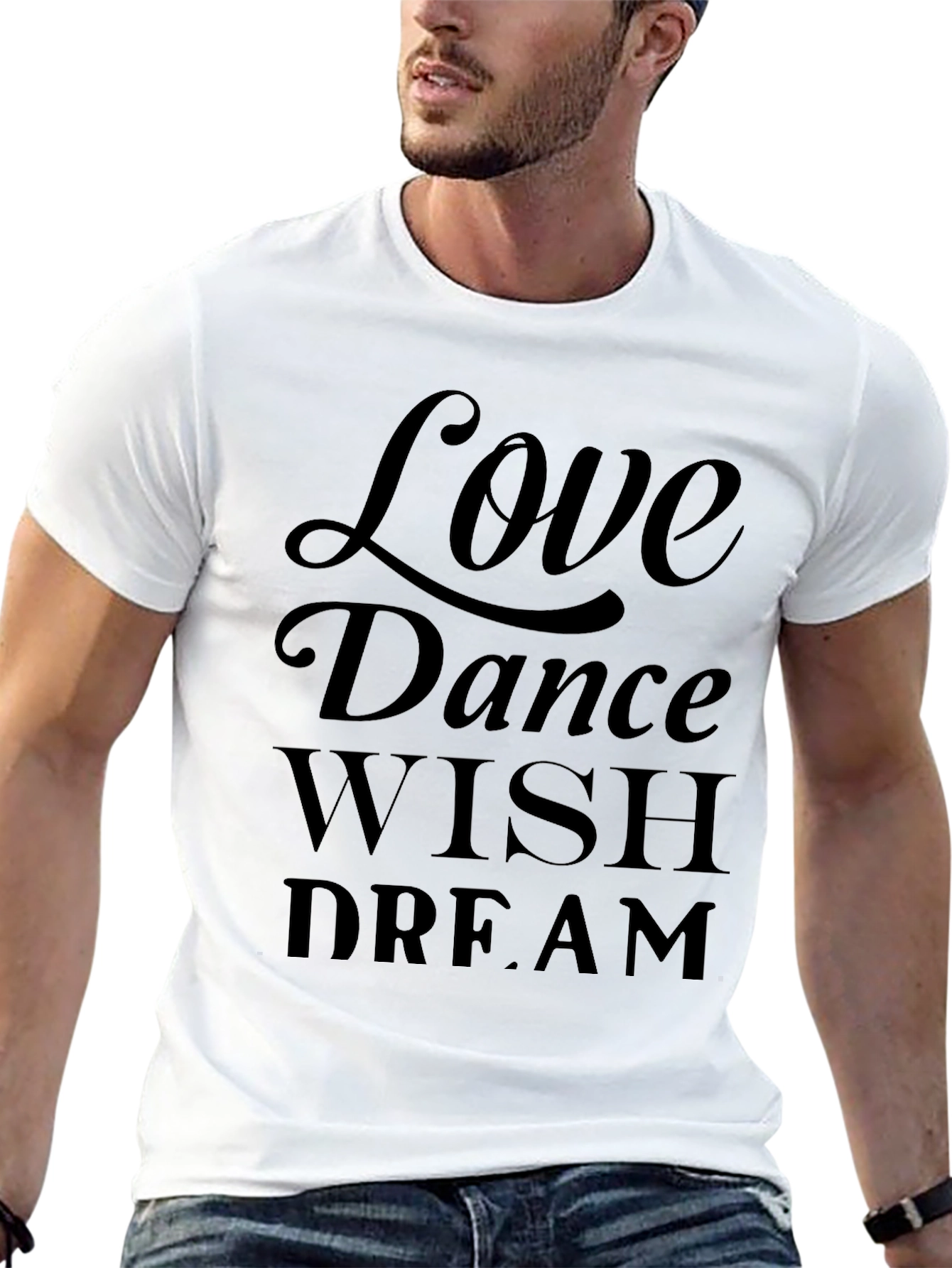 Love Dance Wish Dream Black Graphic Tee