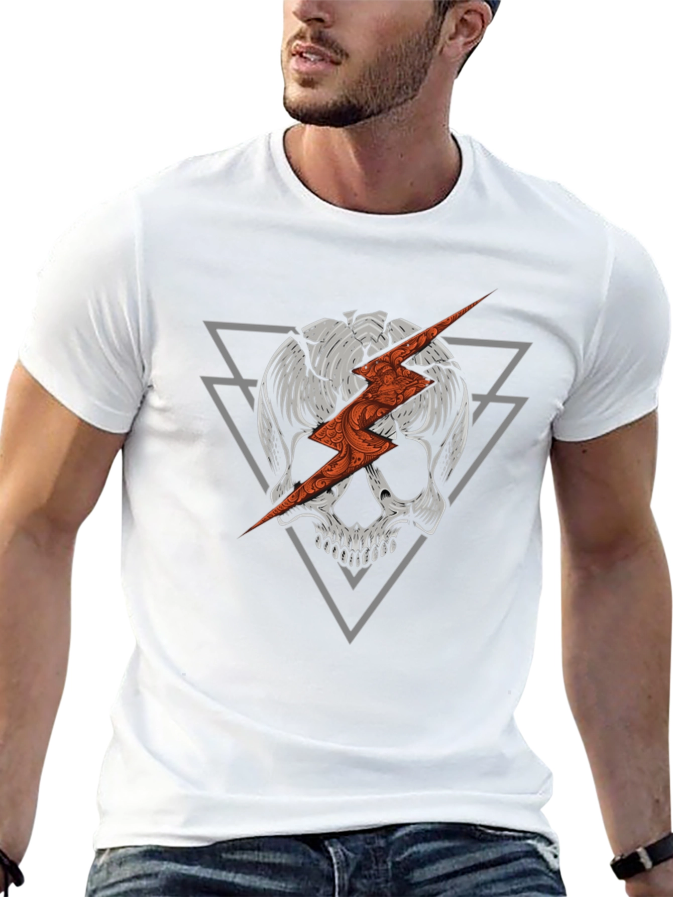 Skull & Lightning Bolt Graphic Tee
