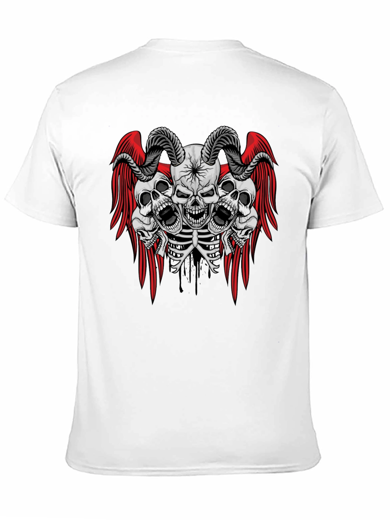 Skull & Horns Graphic Tee - Black