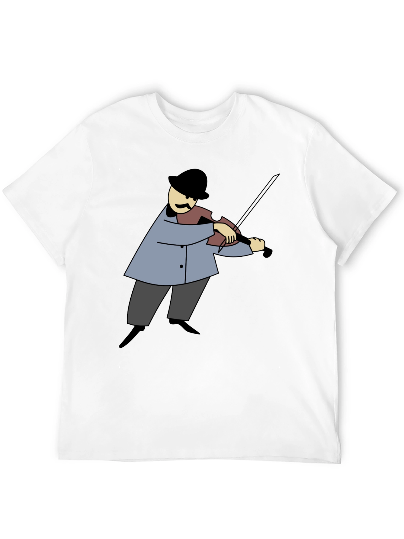 Violin Player Graphic Tee - Classic Cartoon Style