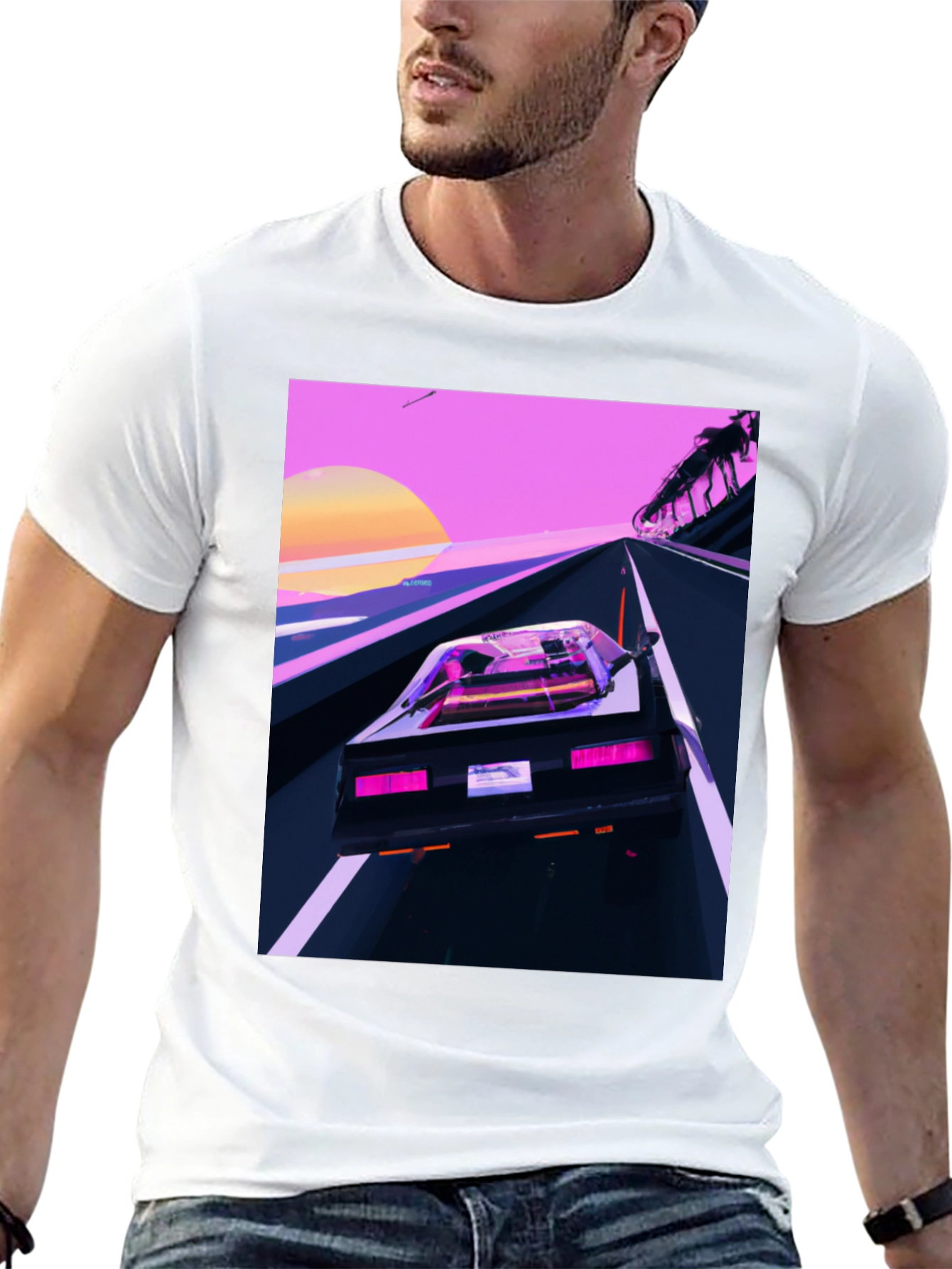 Retro Wave Car T-Shirt - Synthwave Style