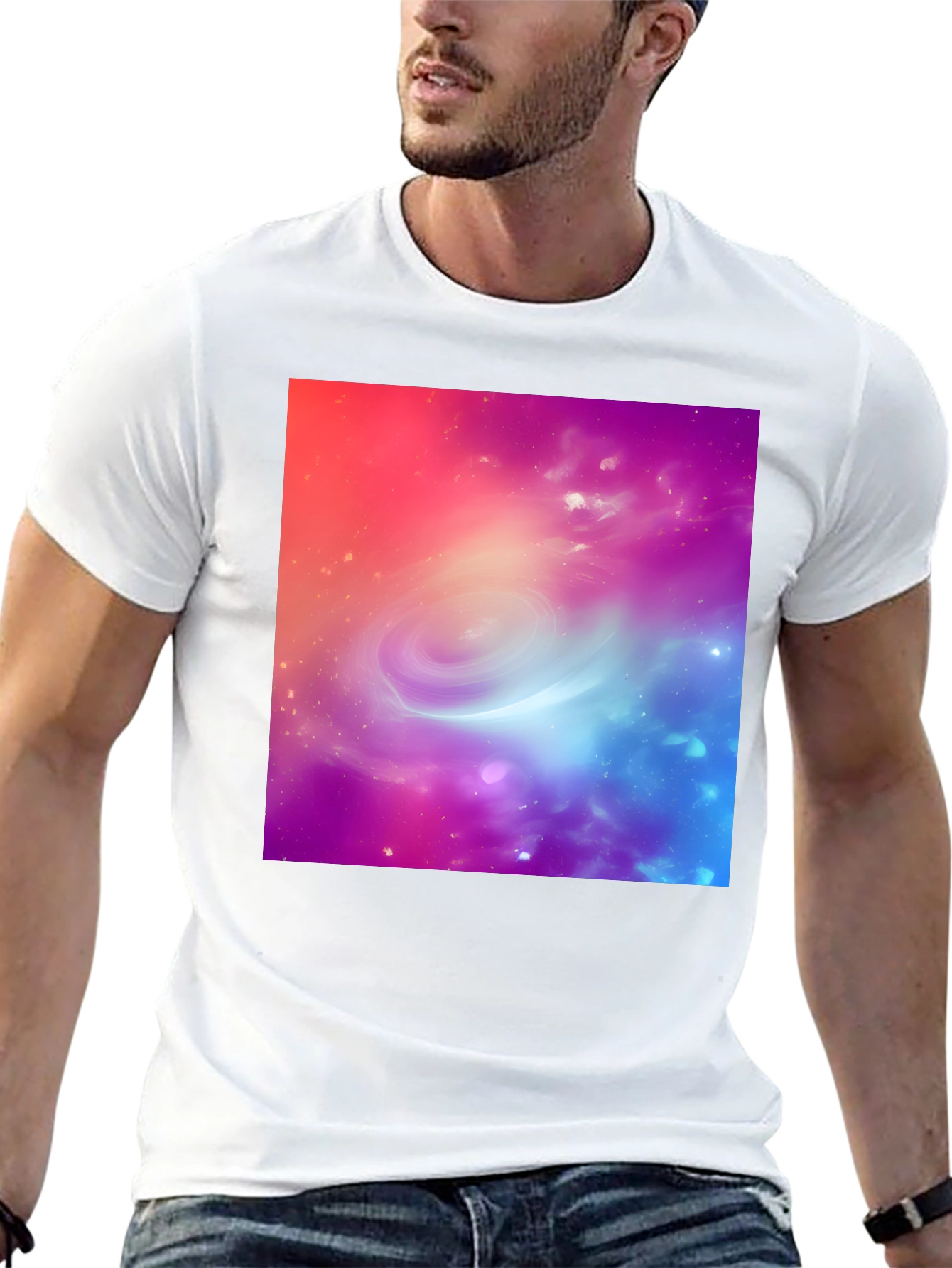 Galaxy Print Black T-Shirt