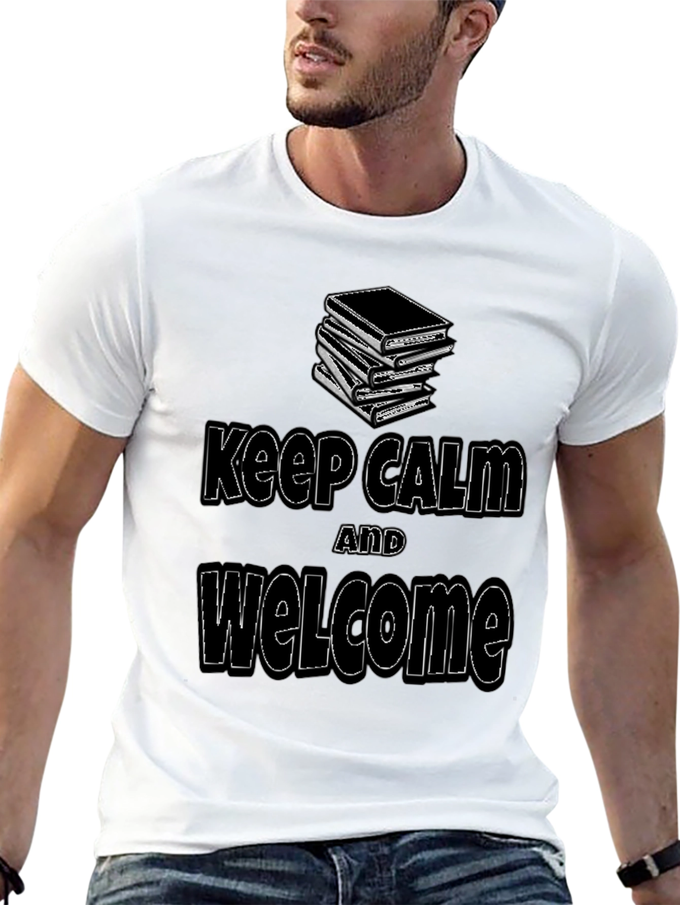 Keep Calm & Welcome T-Shirt - Book Lover Tee