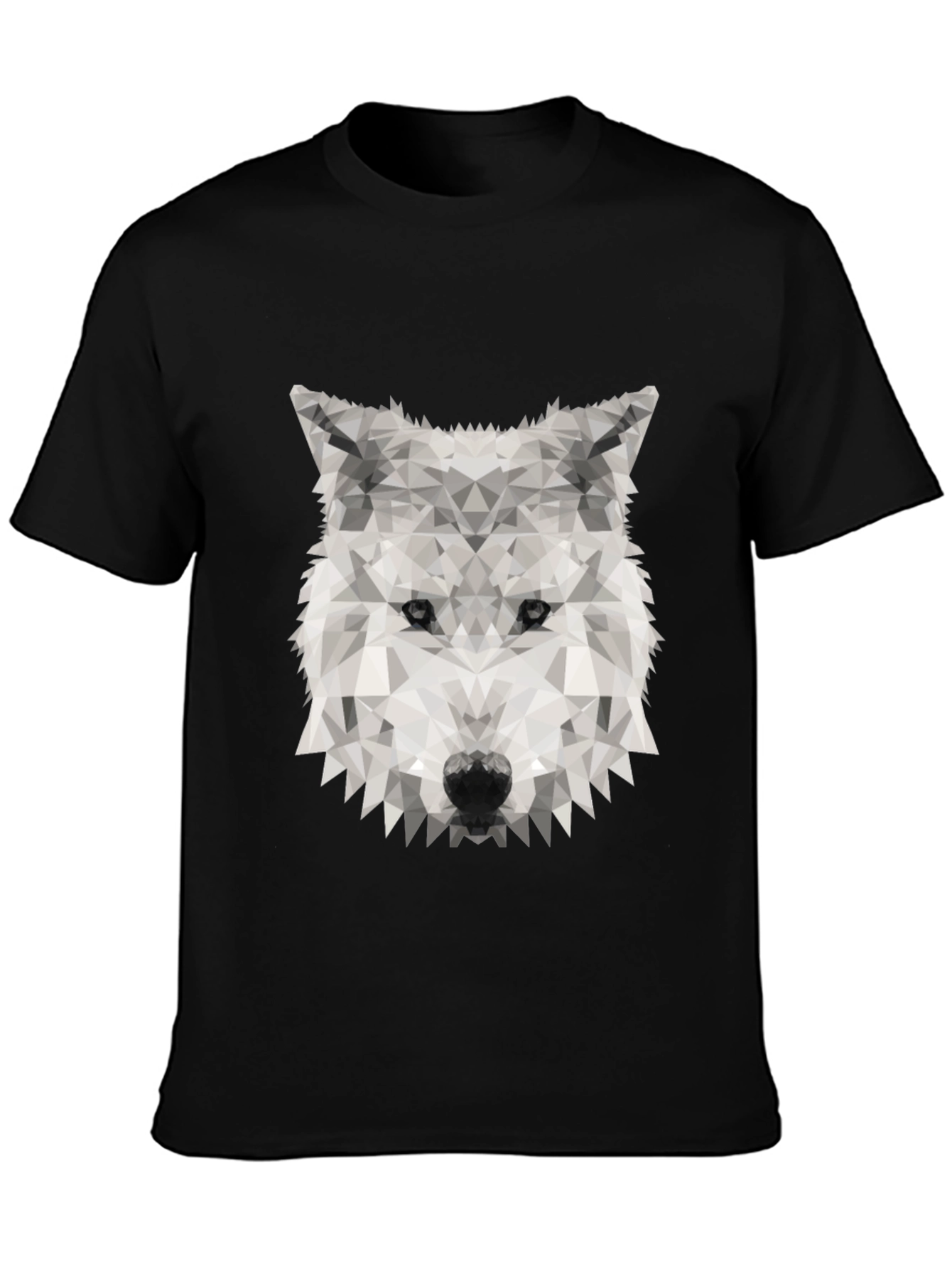 Geometric Wolf Graphic Tee - Stylish Black T-Shirt