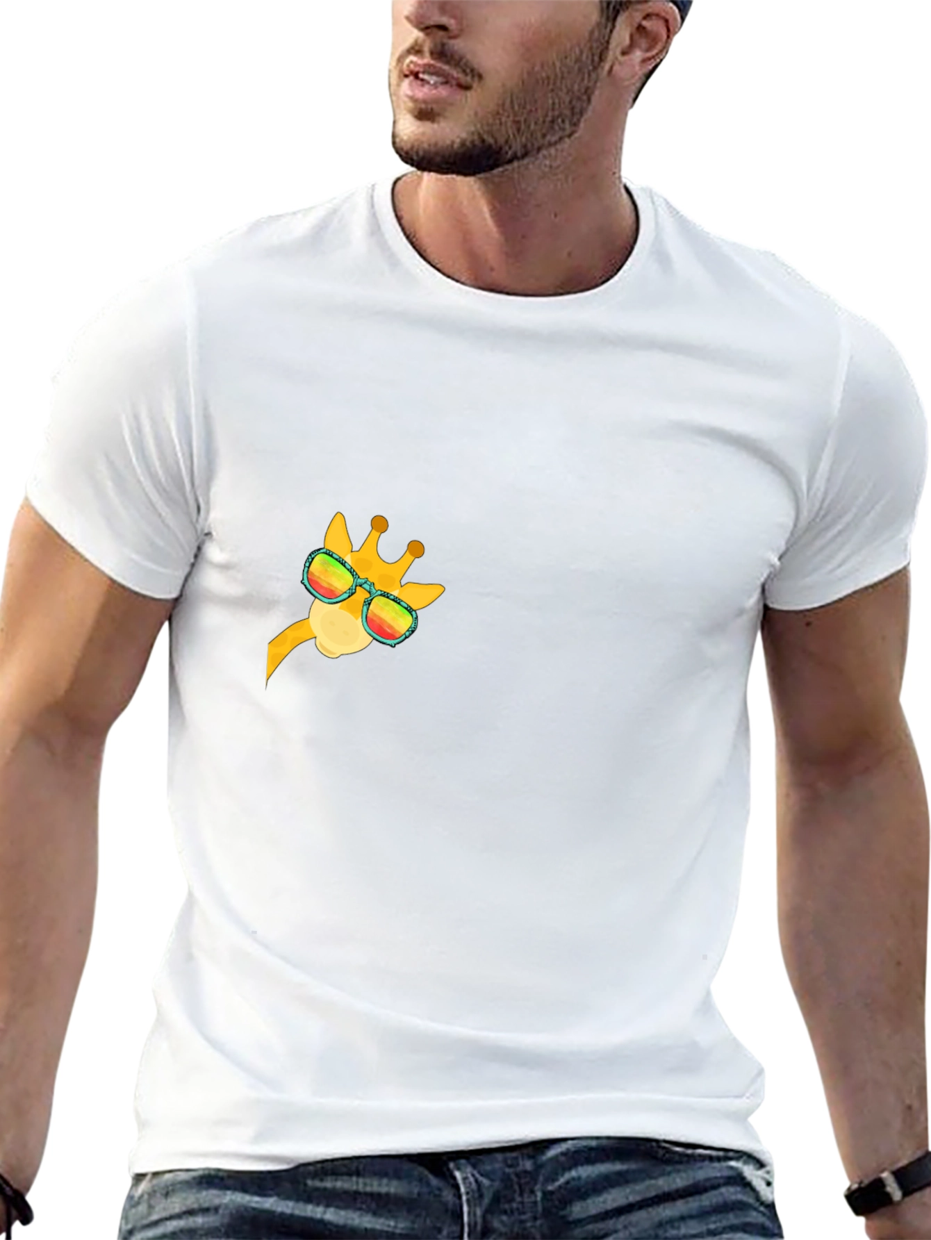 Cool Giraffe Graphic Tee - Black