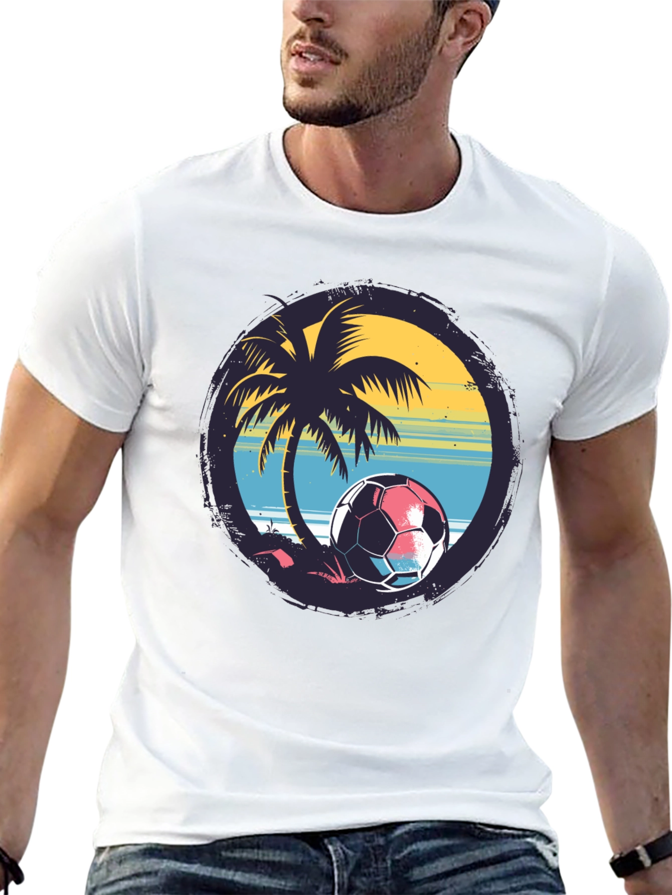 Tropical Soccer Tee: Beach Vibes for Soccer Lovers