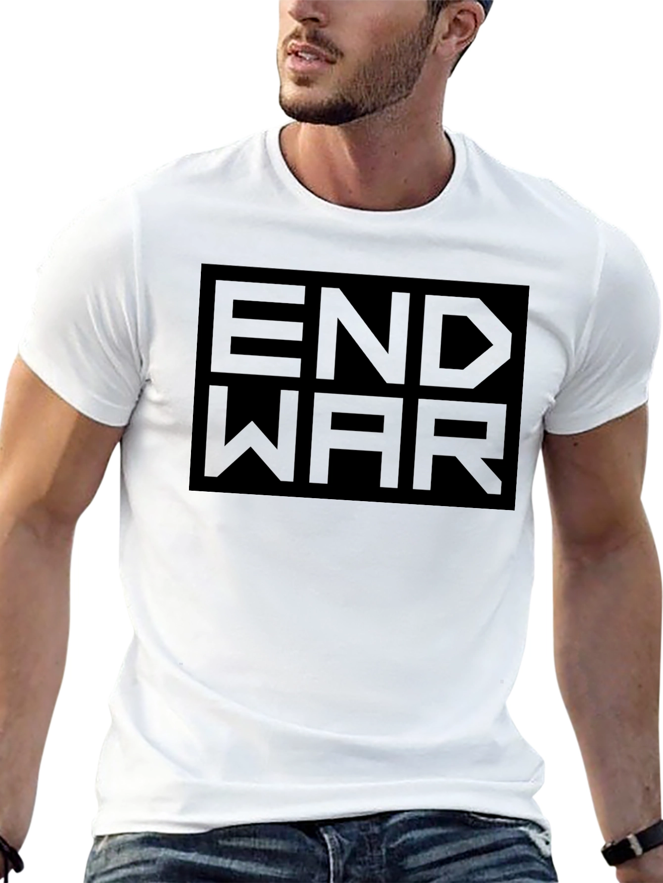 End War Graphic Print Black T-Shirt