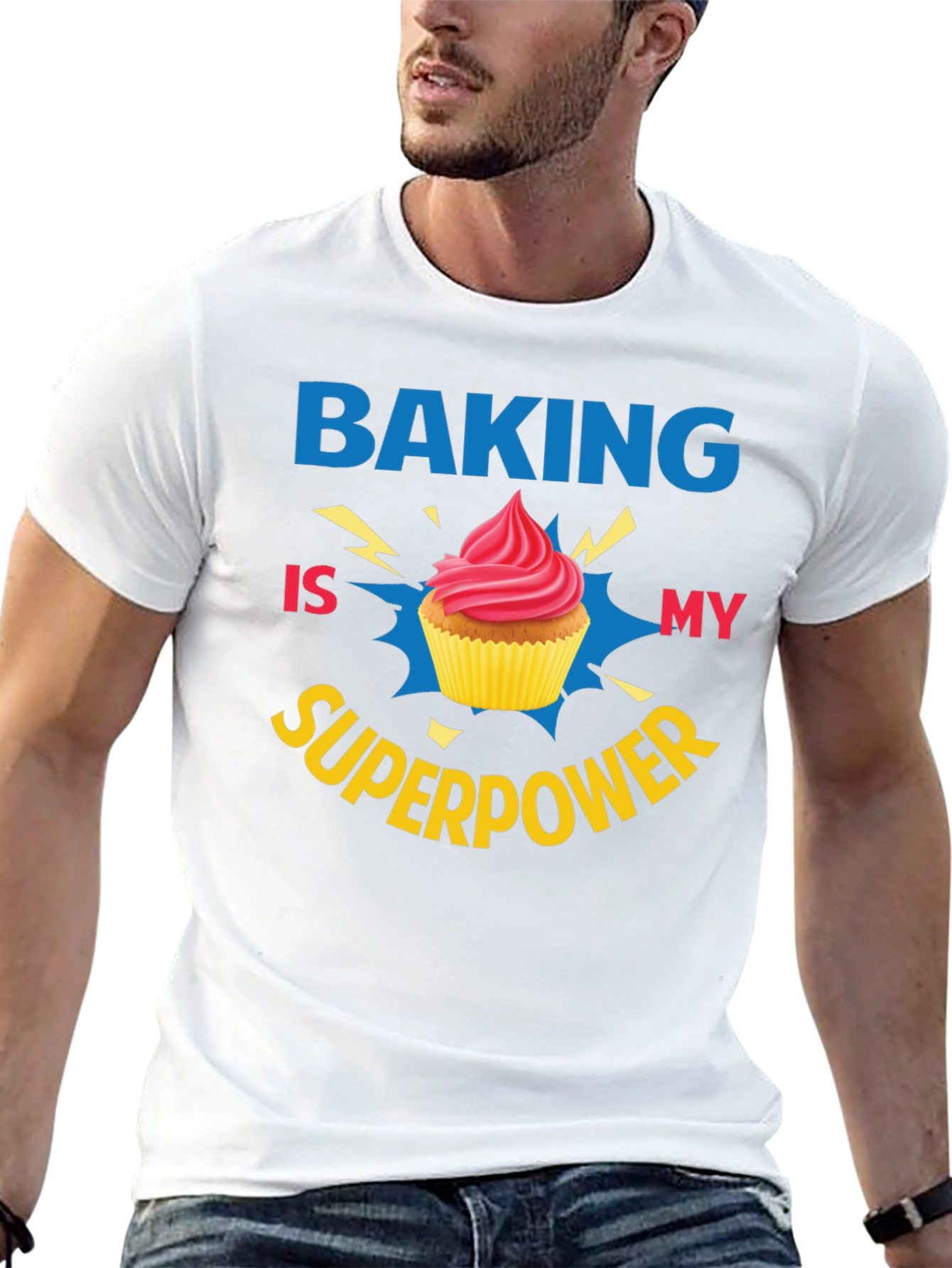 Baking is My Superpower T-Shirt Funny Cupcake Design