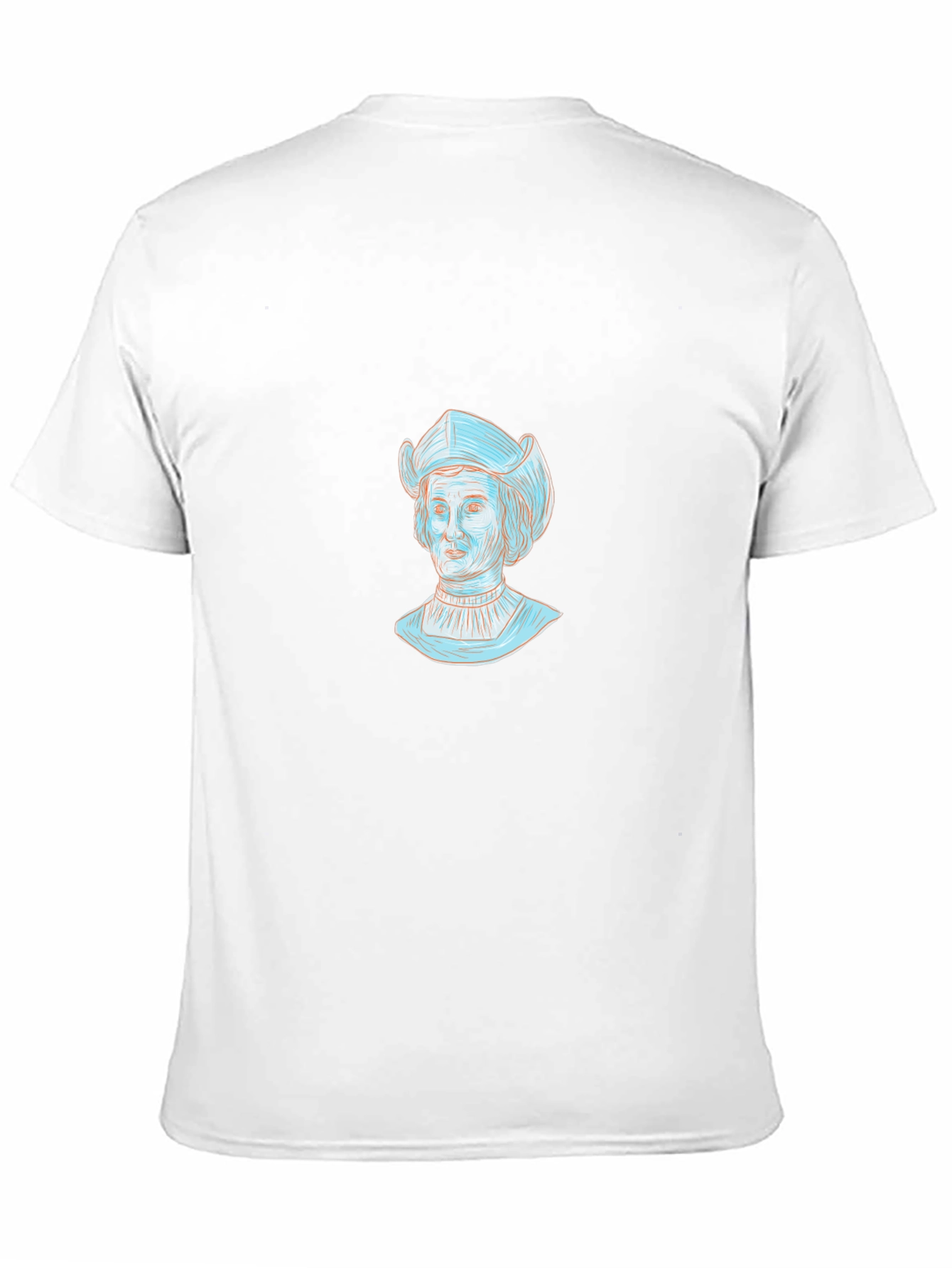 Black T-Shirt with Light Blue Portrait