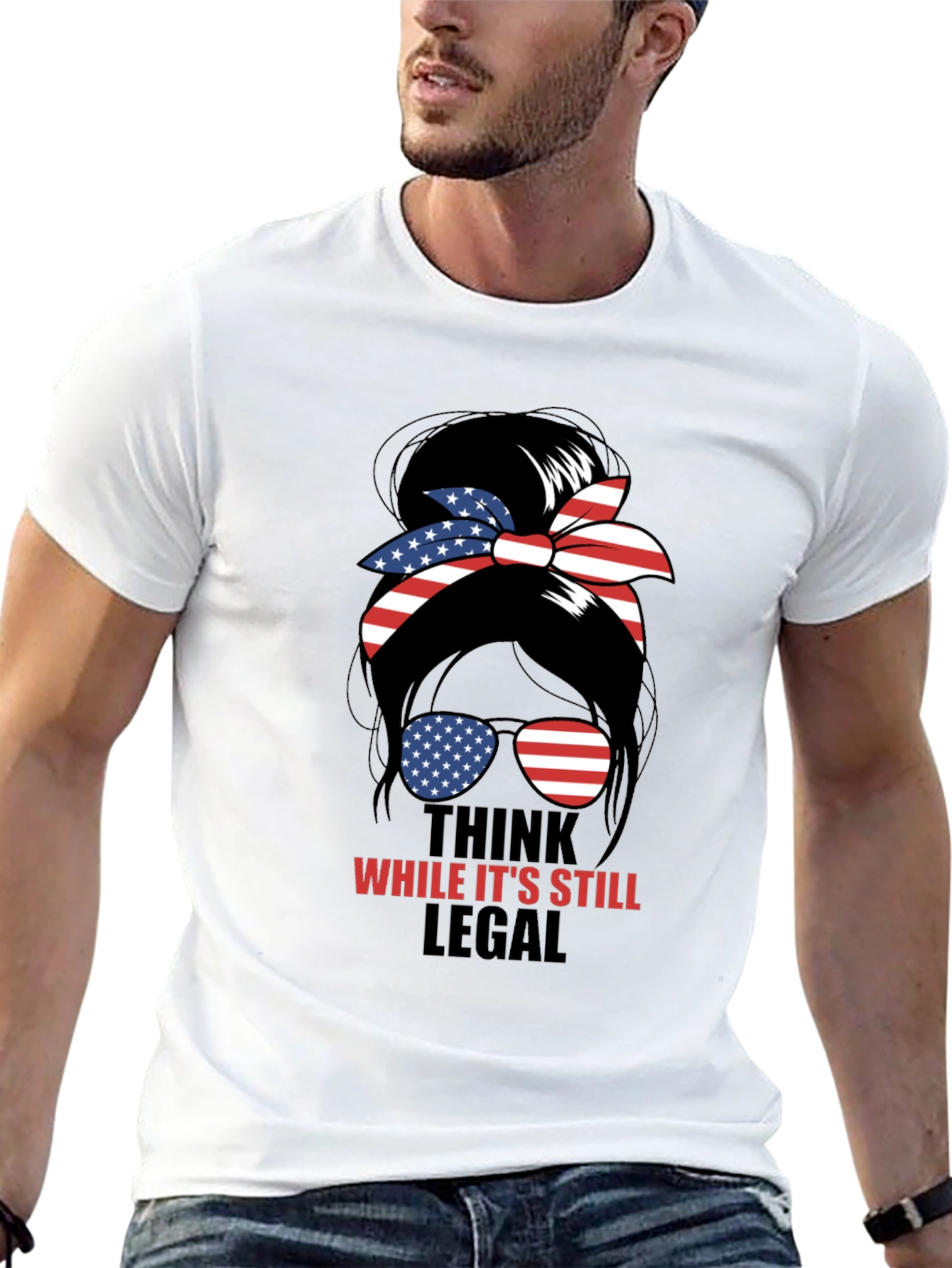 Think While Its Still Legal Messy Bun T-Shirt