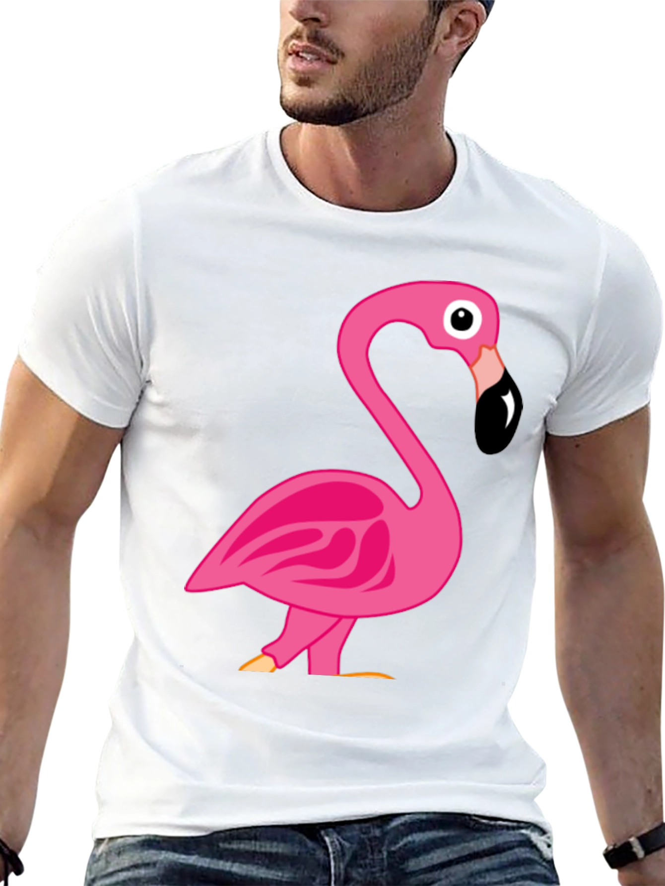 Fun Flamingo Graphic T-Shirt - Black