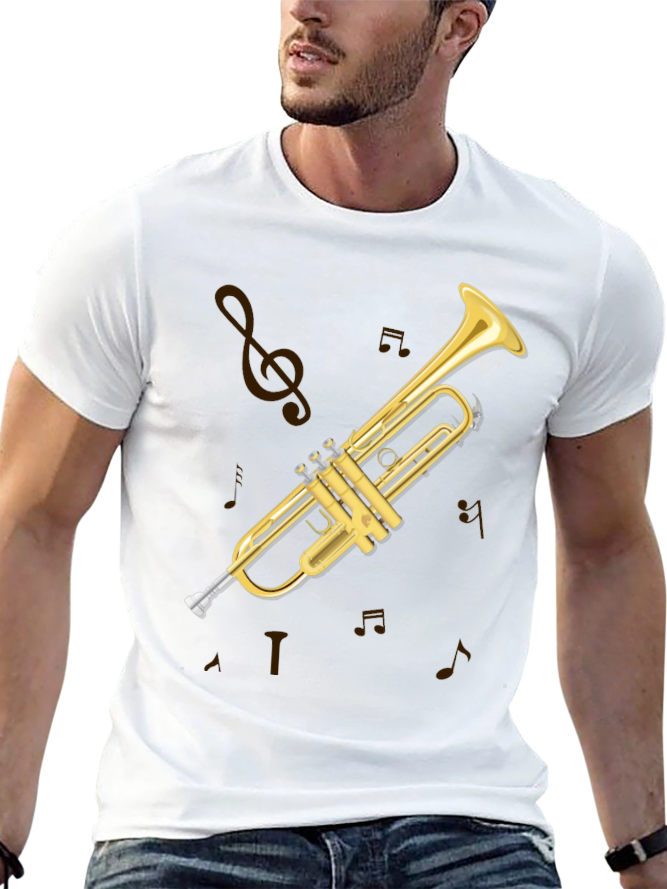 Trumpet Graphic Tee - Musical Instrument T-Shirt