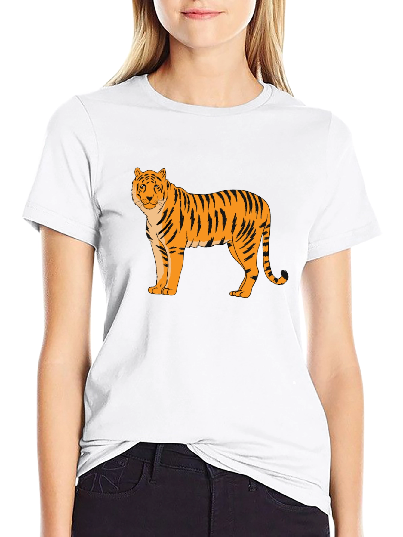 Tiger Graphic Print Black T-Shirt