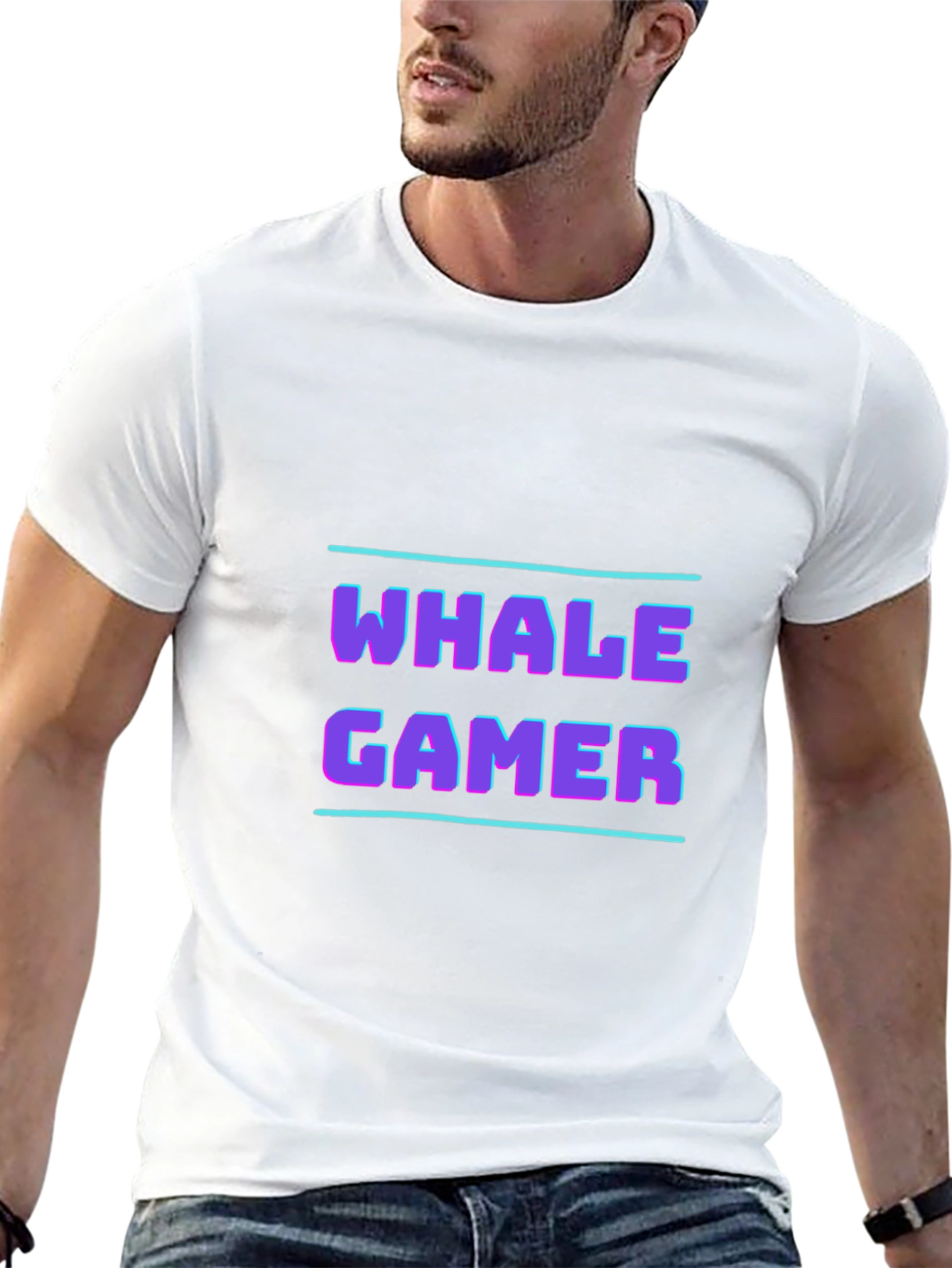 Whale Gamer Black T-Shirt