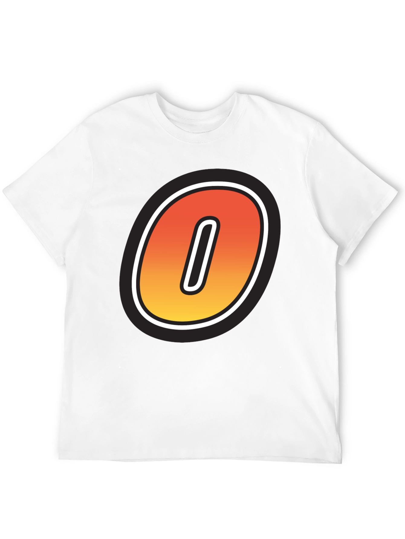 Stylish Black T-Shirt with Bold Number 0 Design