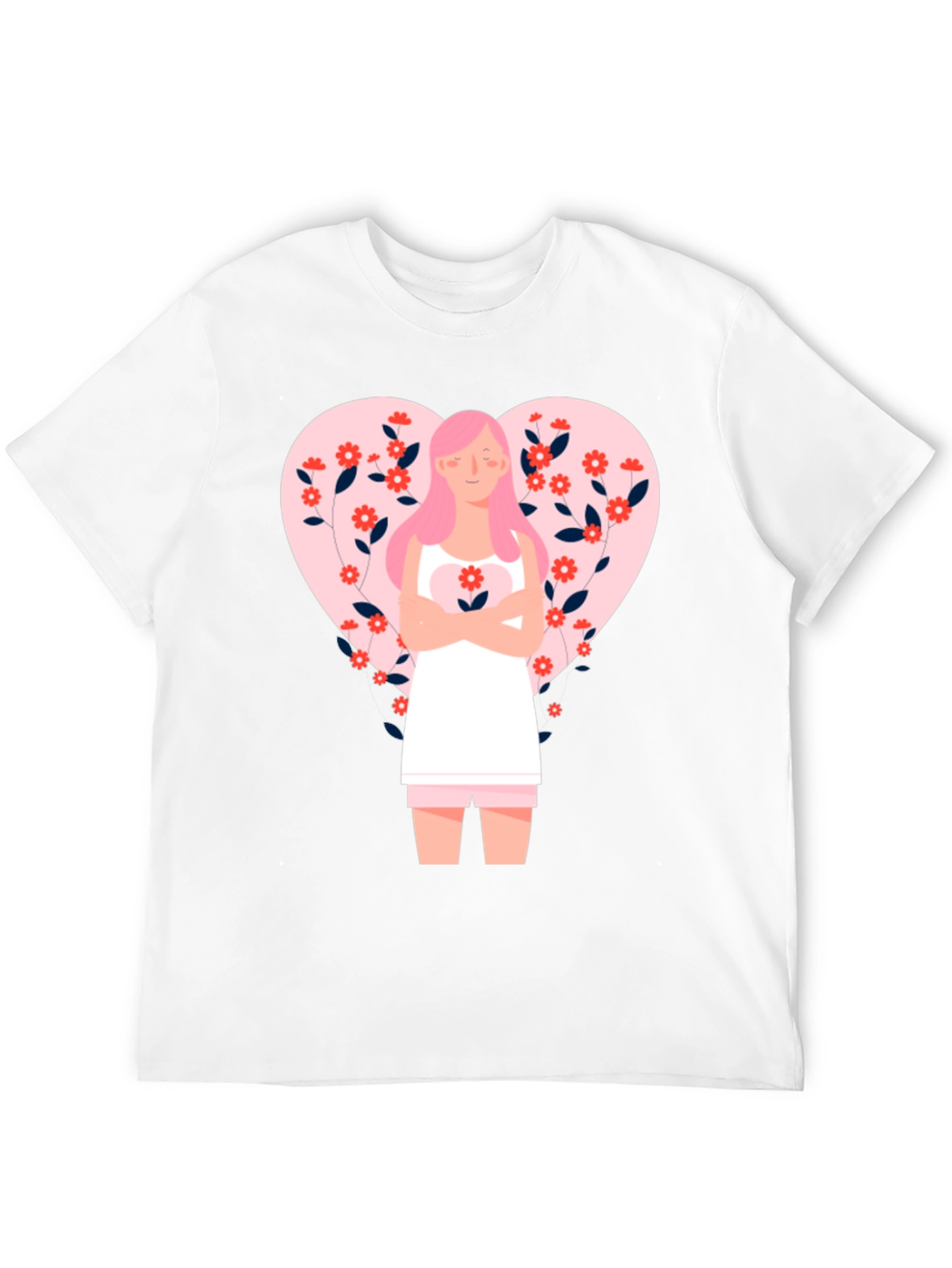 Floral Heart Valentines Day Graphic Tee