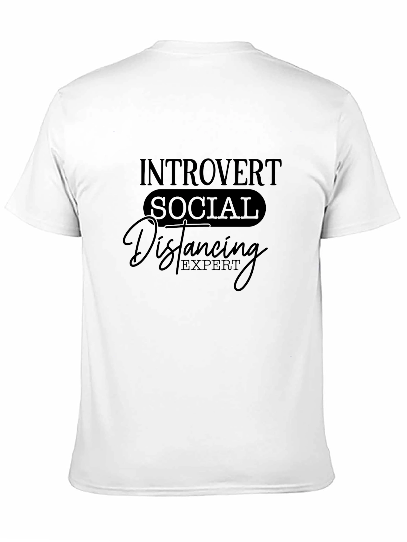 Introvert Social Distancing Expert Black T-Shirt