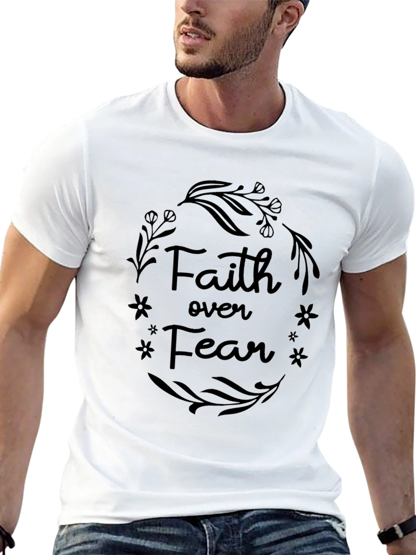 Faith Over Fear Black Graphic Tee