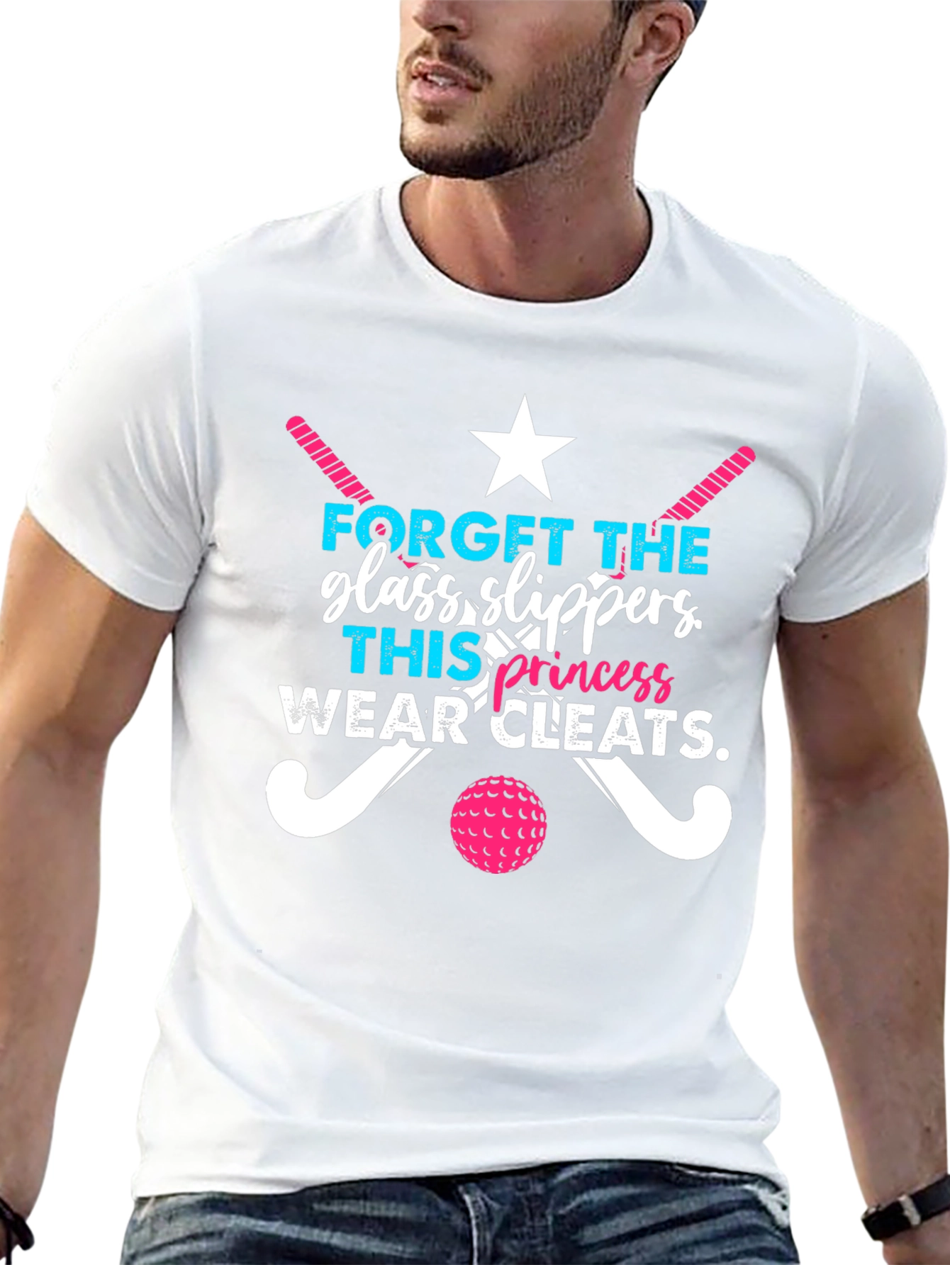 Funny Field Hockey T-Shirt: Glass Slippers? Wear Cleats!
