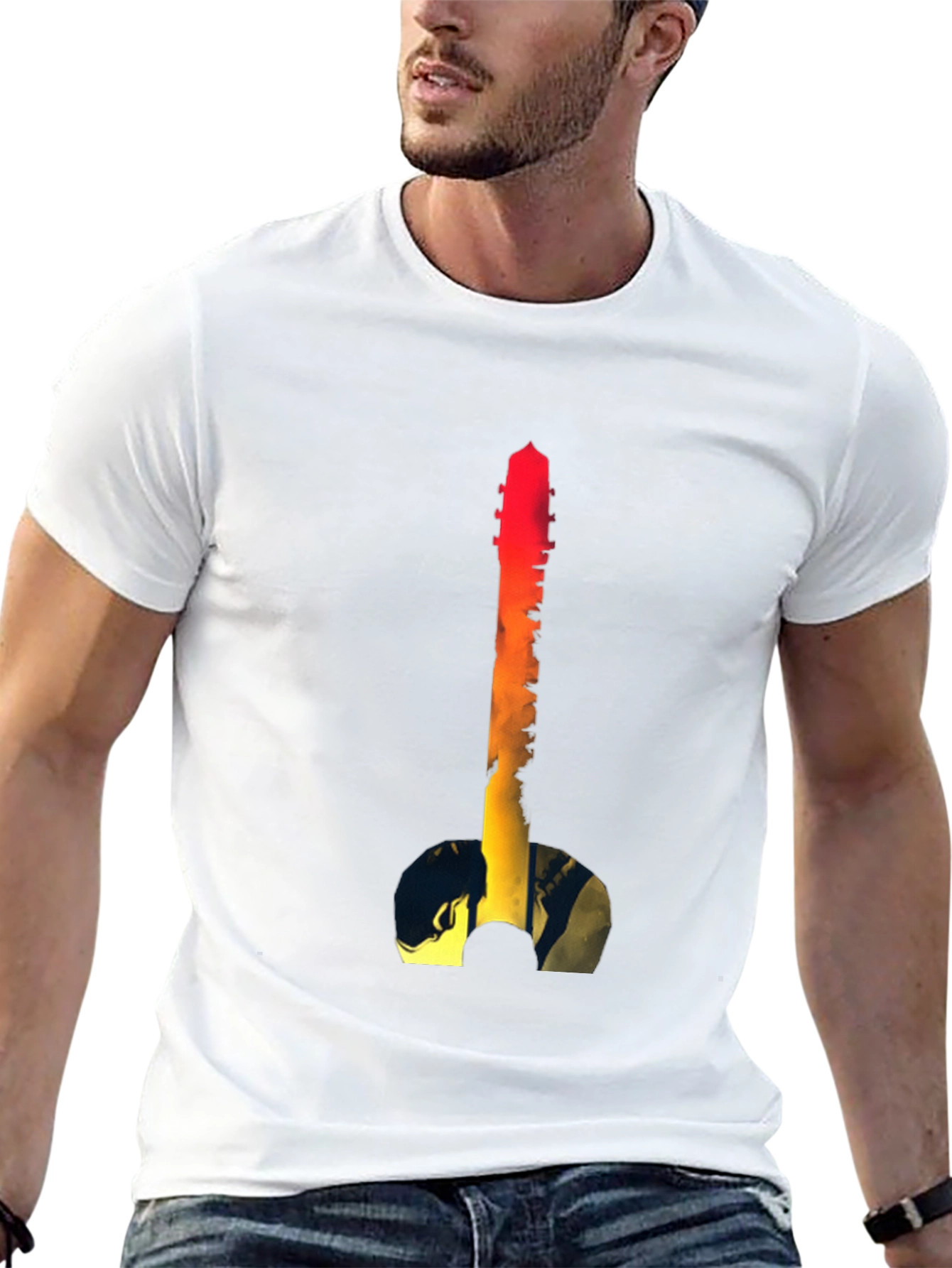 Guitar Sunset Graphic Tee - Black