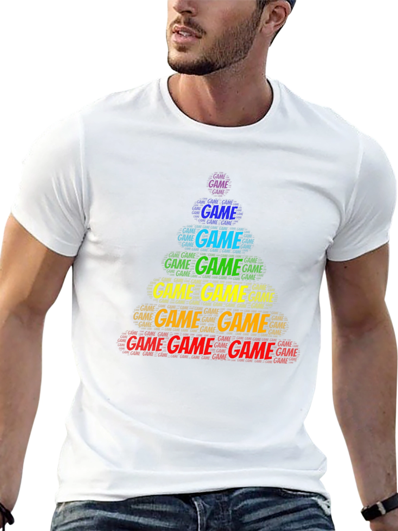 Game Word Art Black T-Shirt