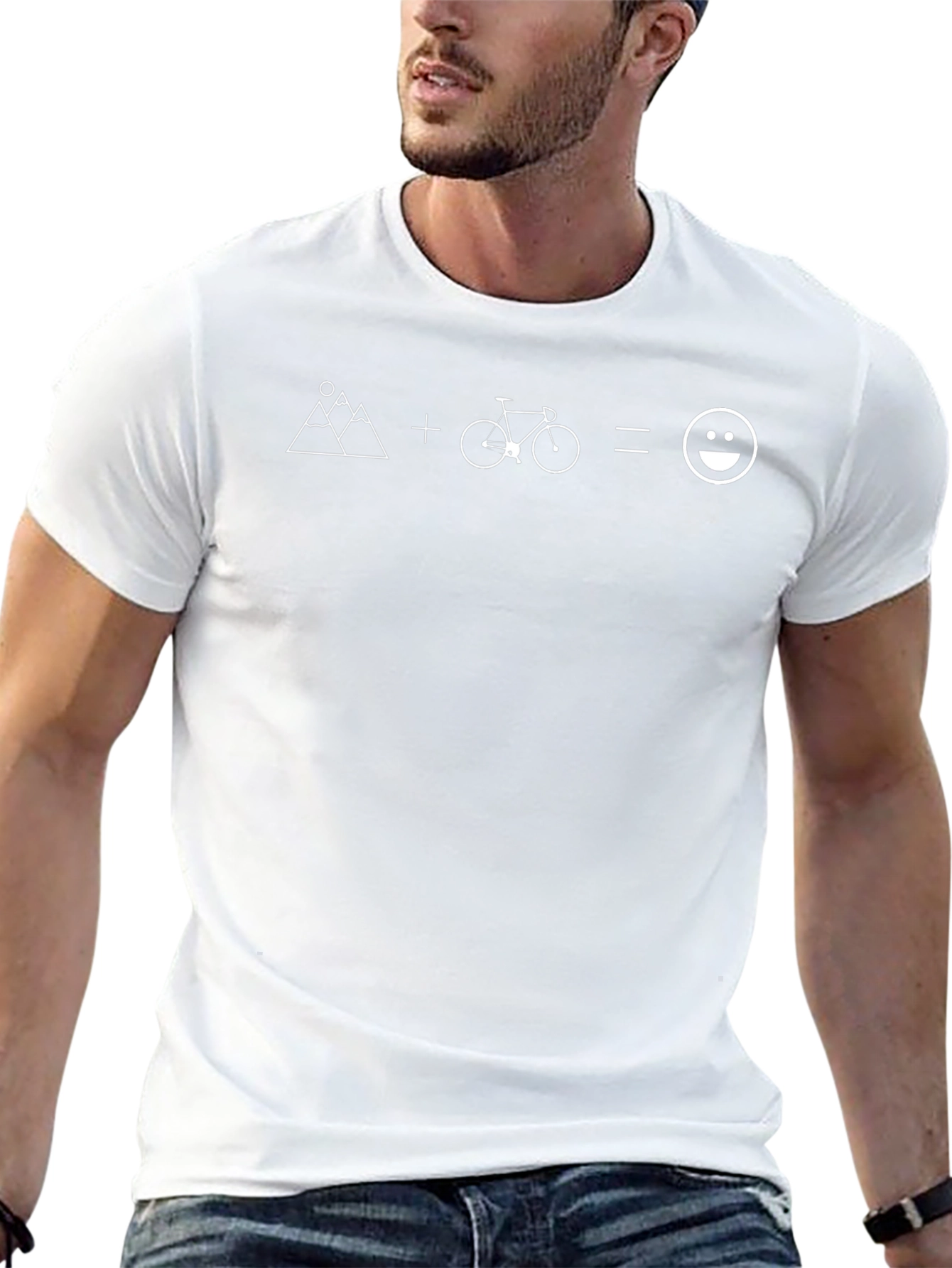 Mountains + Bike = Happy Face T-Shirt