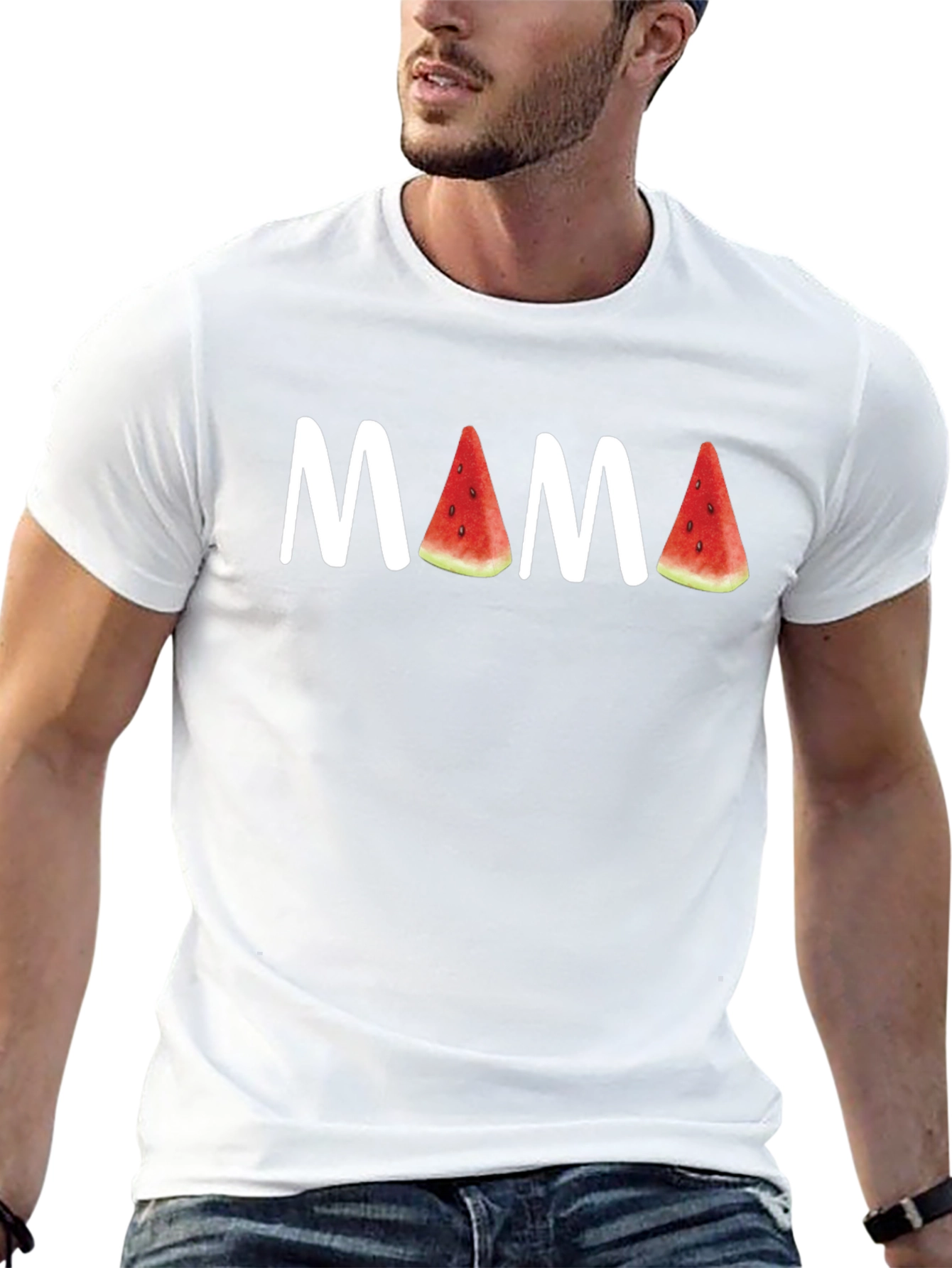 Mama Watermelon Graphic Tee - Black Cotton T-Shirt