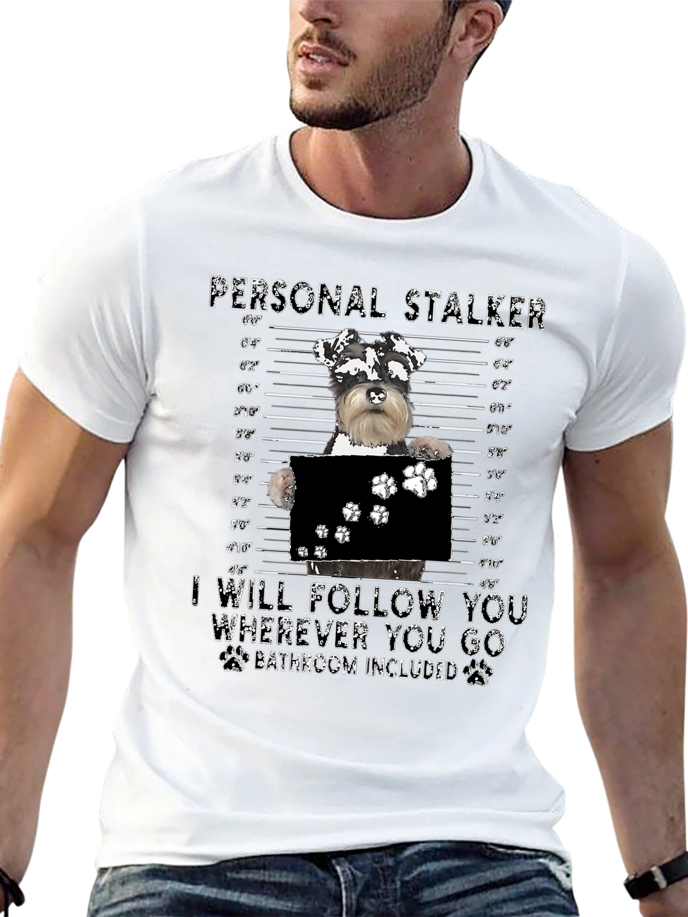Personal Stalker Dog Mugshot T-Shirt