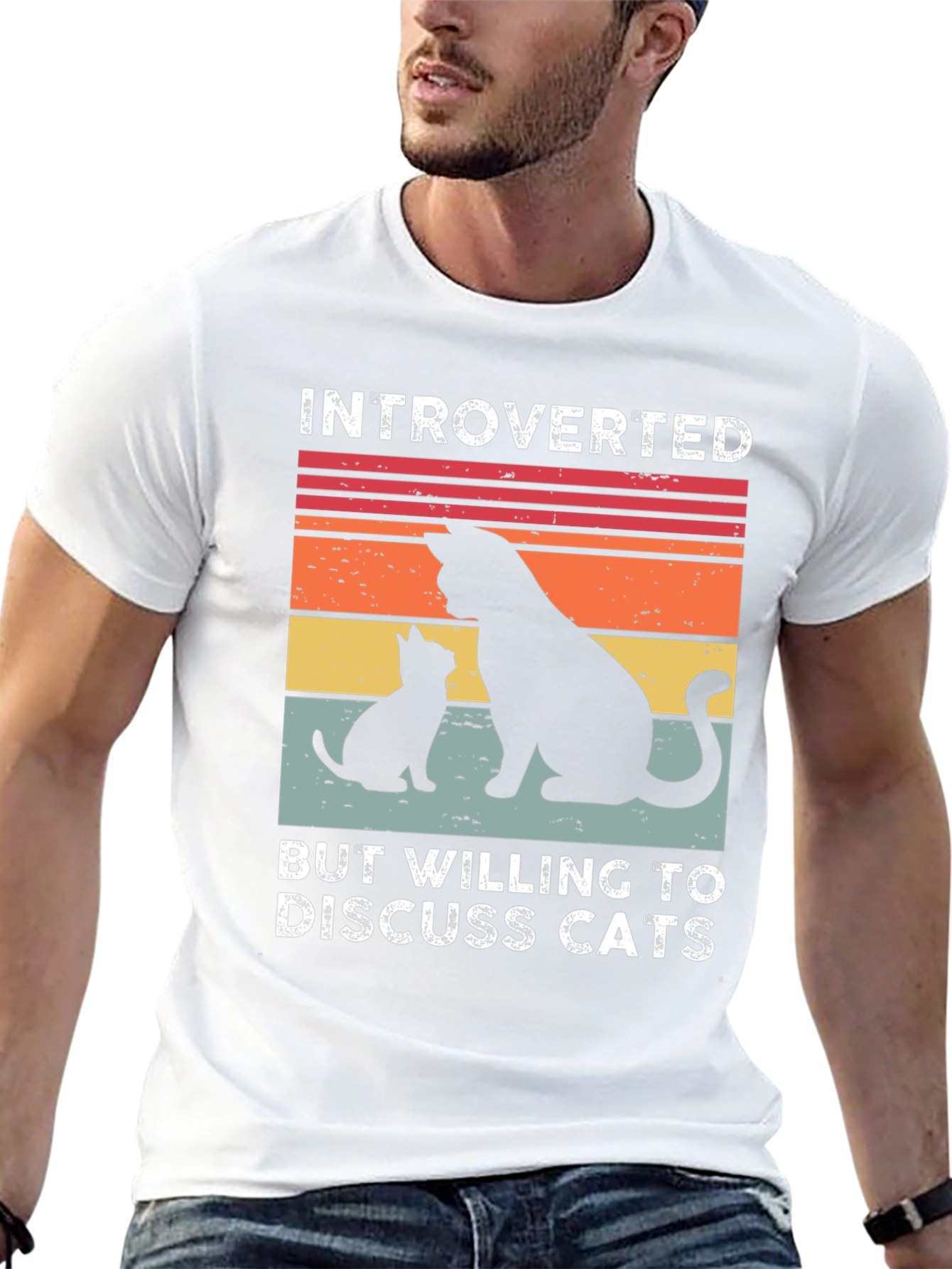 Introverted Cat Lover Tee - Discuss Cats! Unisex Shirt