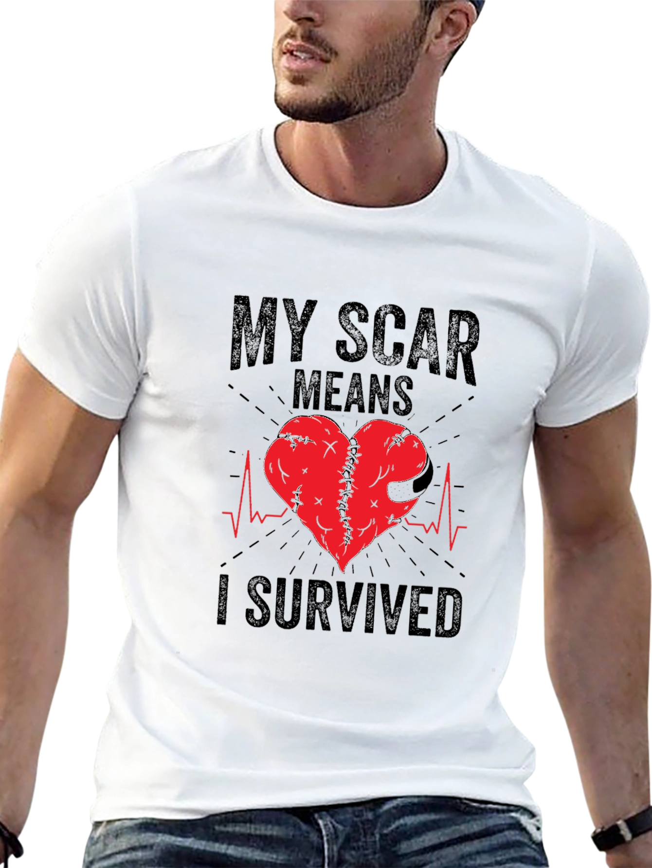 My Scar Means I Survived T-Shirt Heart