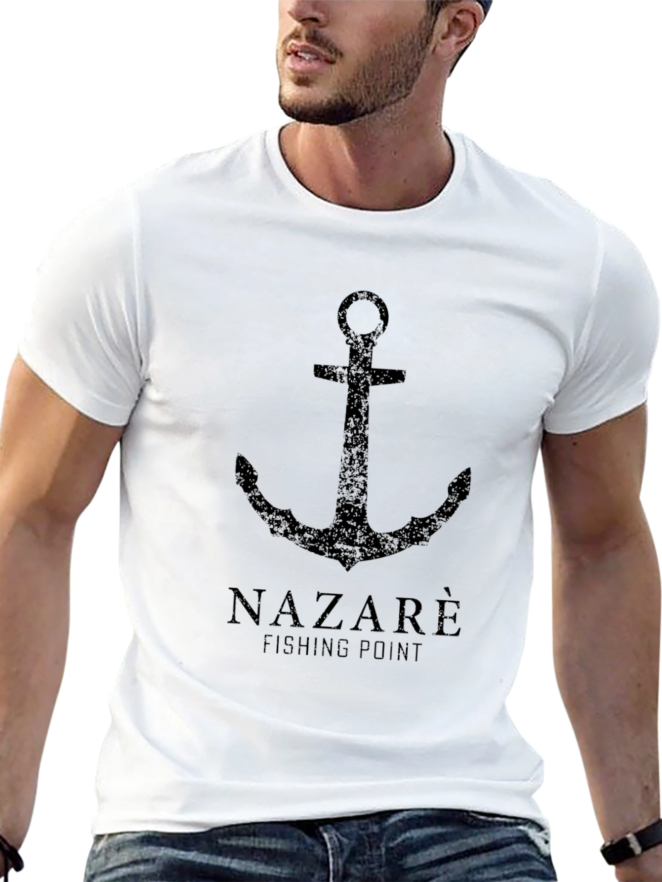 Nazaré Fishing Point Anchor Graphic T-Shirt