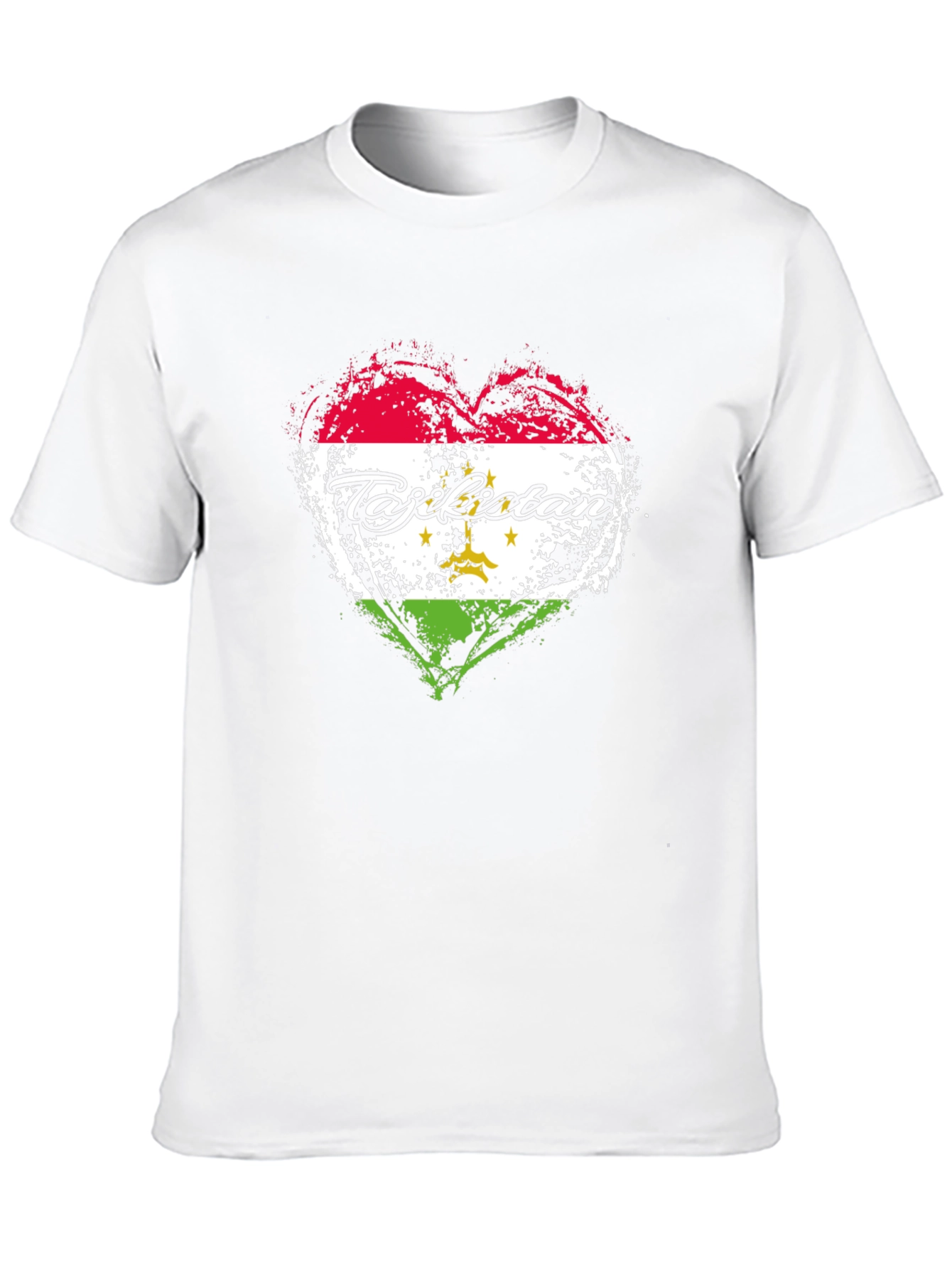 Tajikistan Flag Heart T-Shirt - Black Graphic Tee