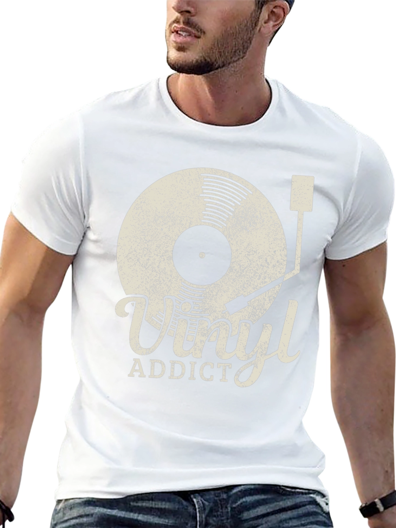 Vinyl Addict T-Shirt Retro Style Music Lover Tee