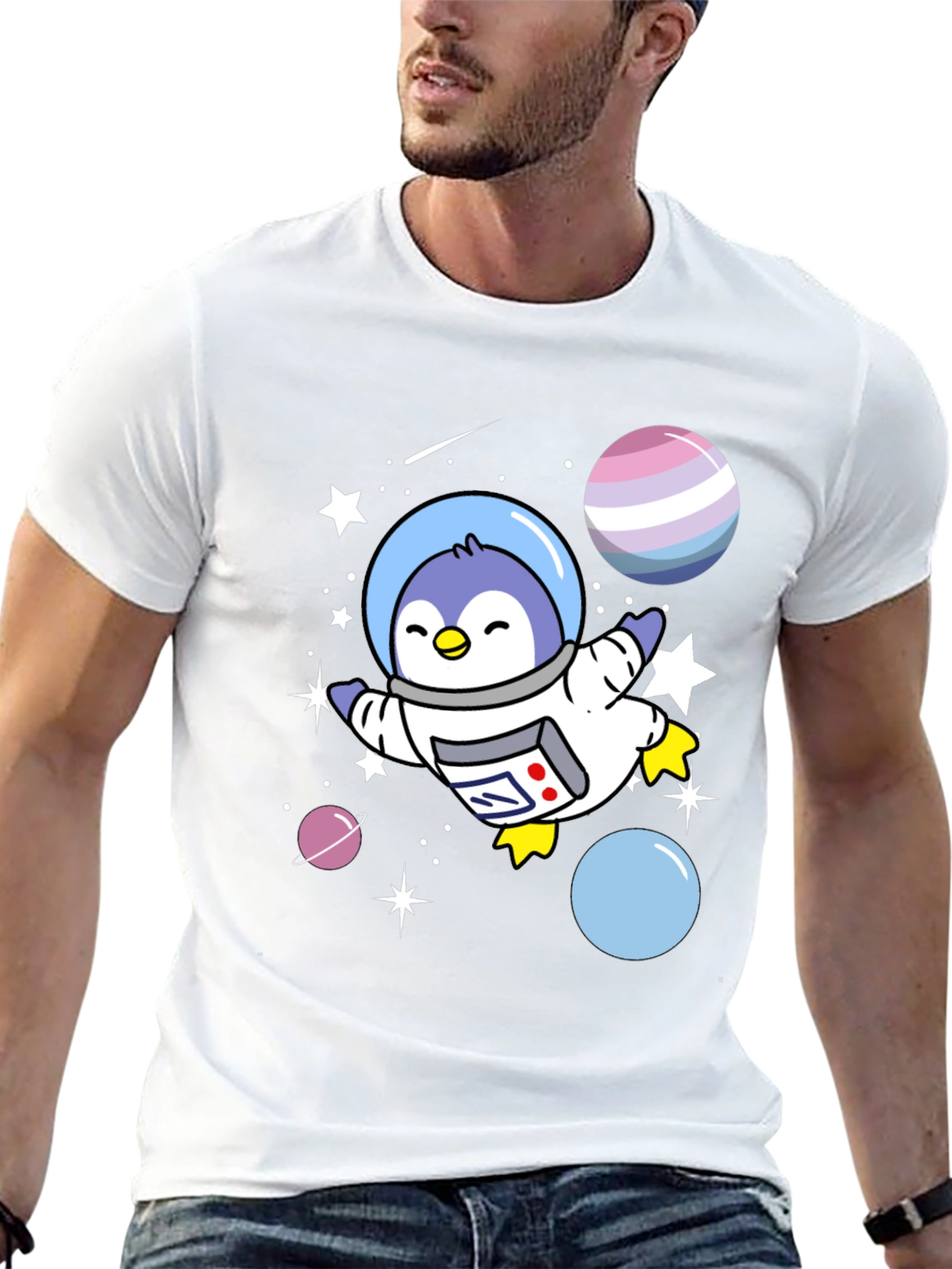 Space Penguin Graphic Tee