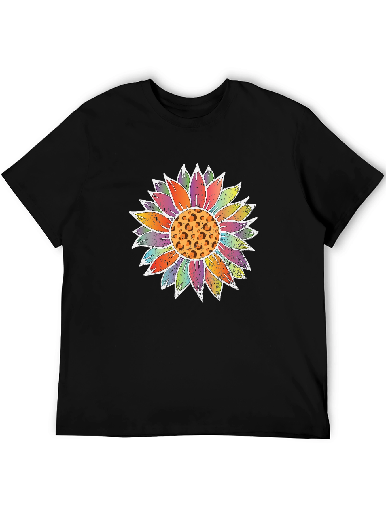 Sunflower Leopard Print Black Tee
