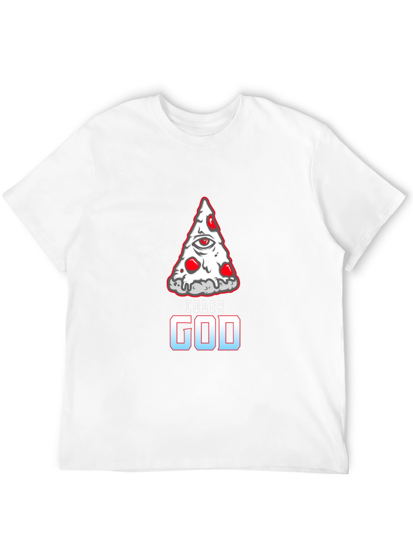 Coder God Pizza Slice Graphic Tee - Black
