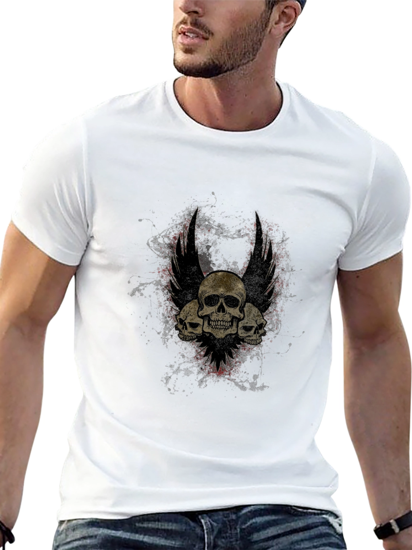 Skull Winged T-Shirt - Gothic Style