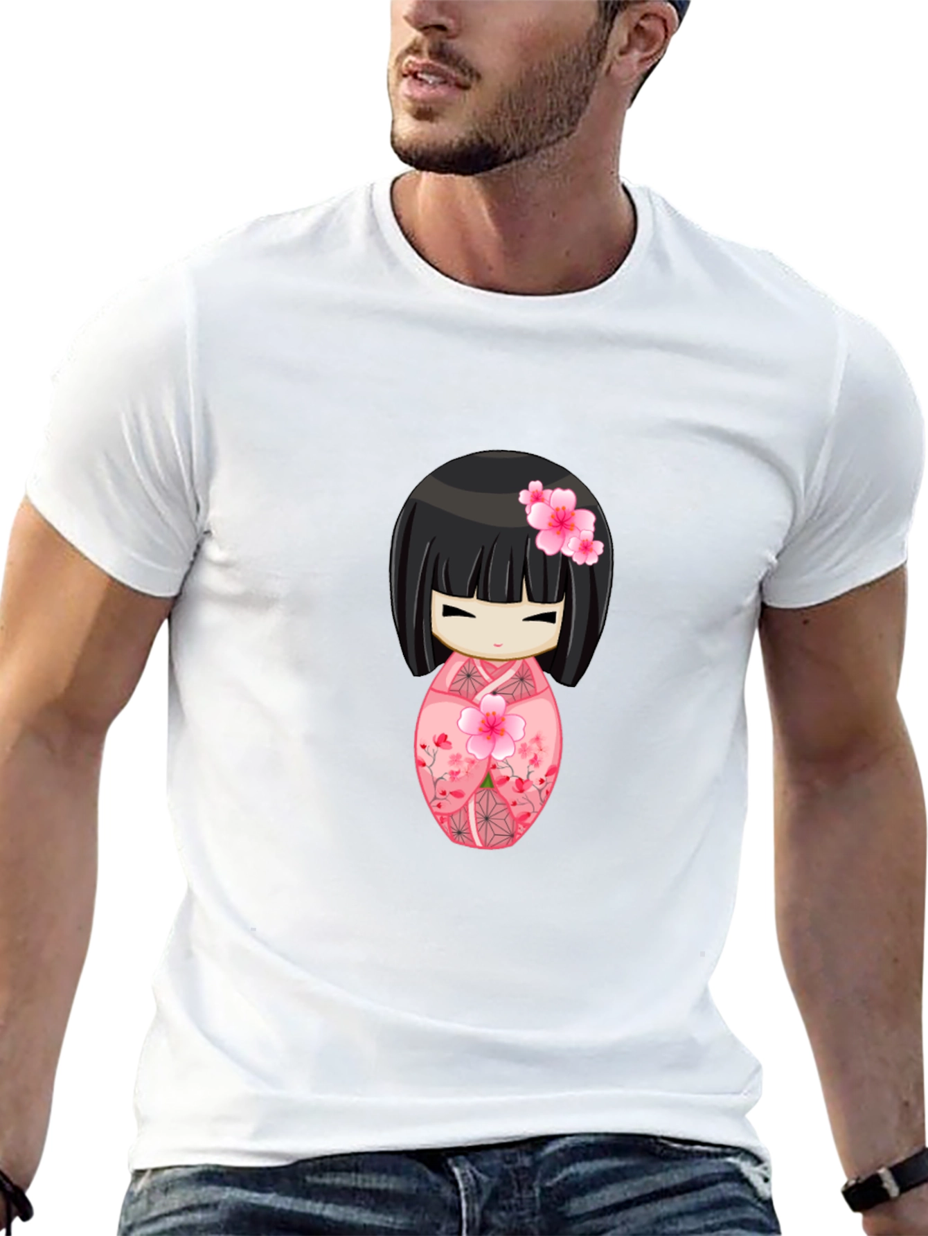 Kokeshi Doll Graphic Tee - Anime Style Shirt