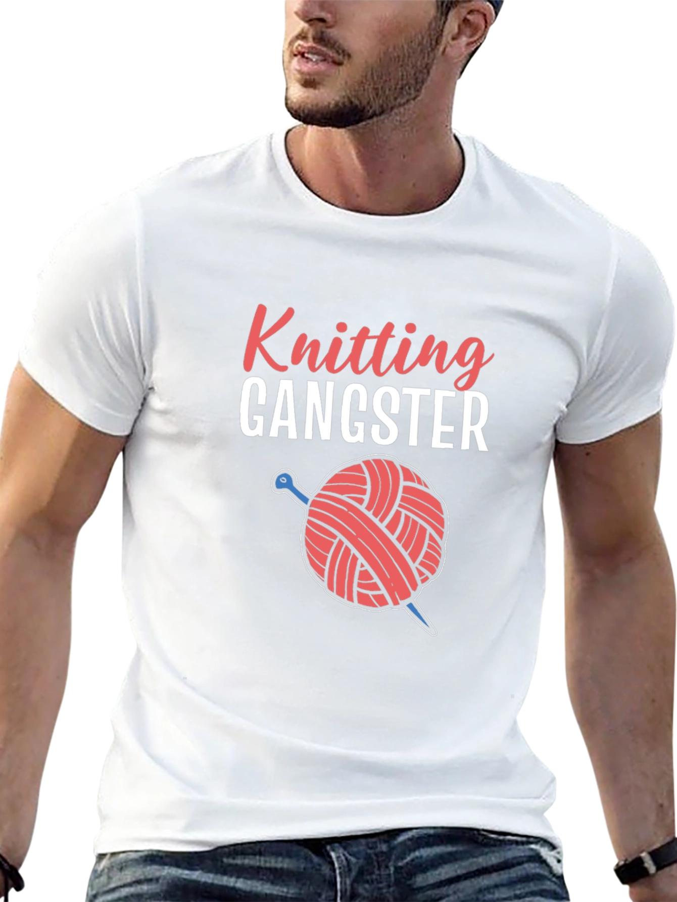 Knitting Gangster Graphic Tee - Yarn Lovers T-Shirt