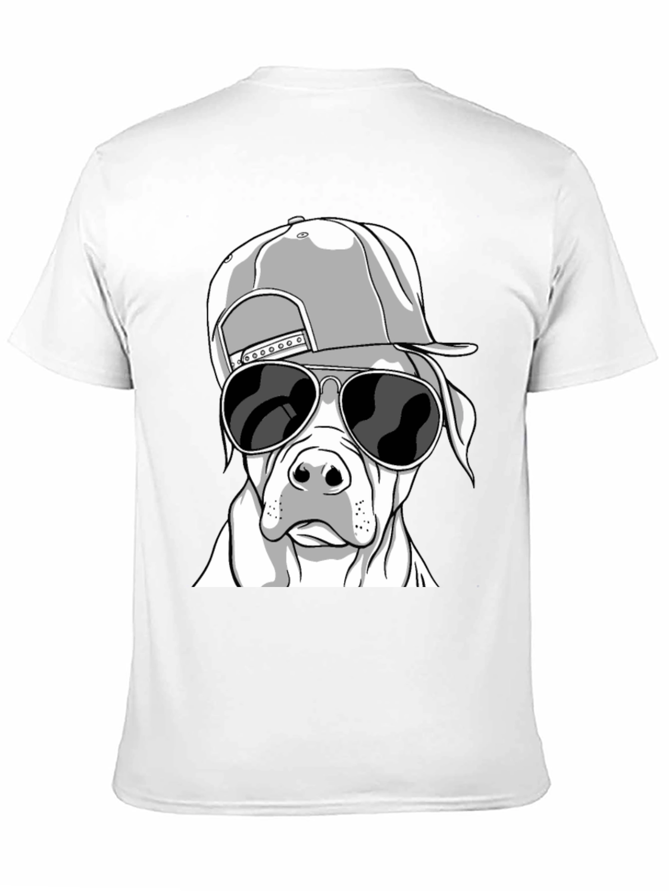 Cool Dog with Hat T-Shirt - Black Graphic Tee