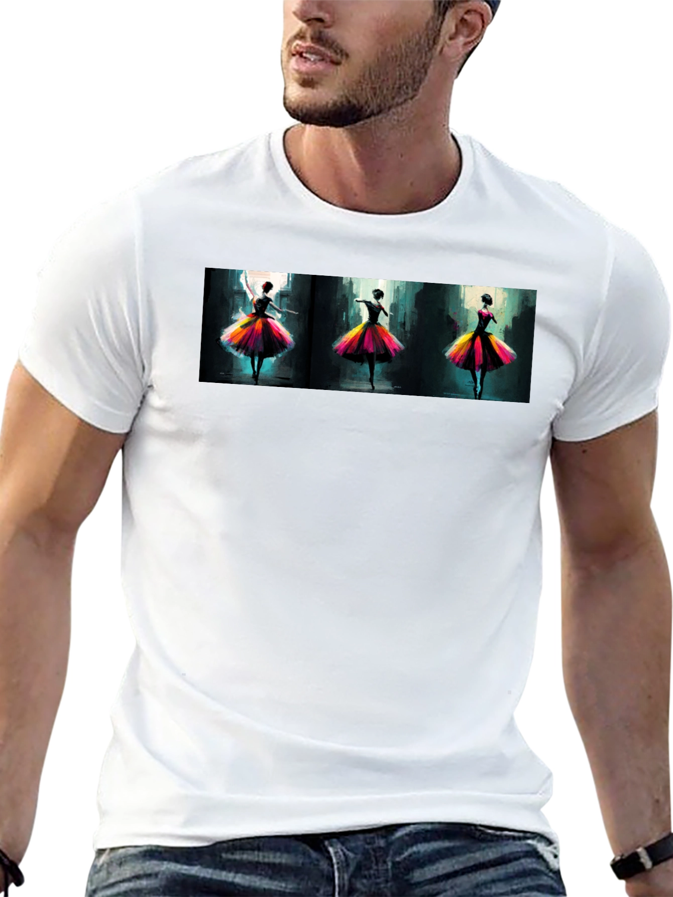 Dancing Ballerinas Graphic Black T-Shirt