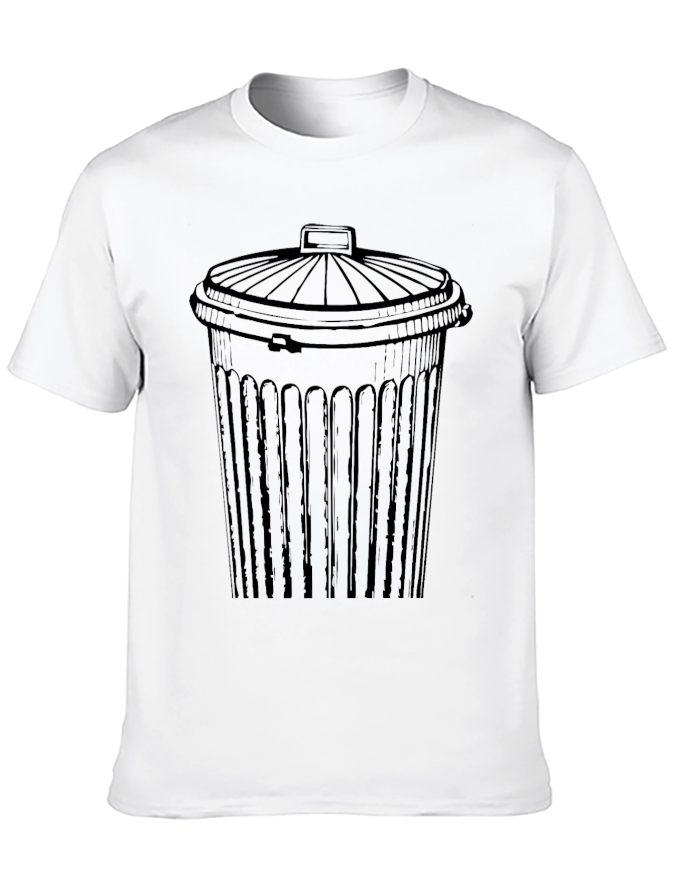 Trash Can Graphic Tee - Black Cotton T-Shirt