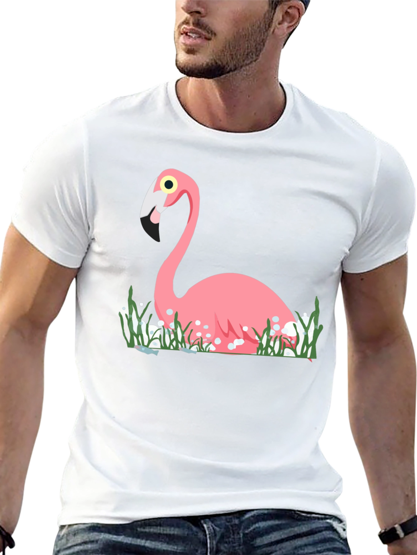 Flamingo Graphic Tee - Stylish Black T-Shirt
